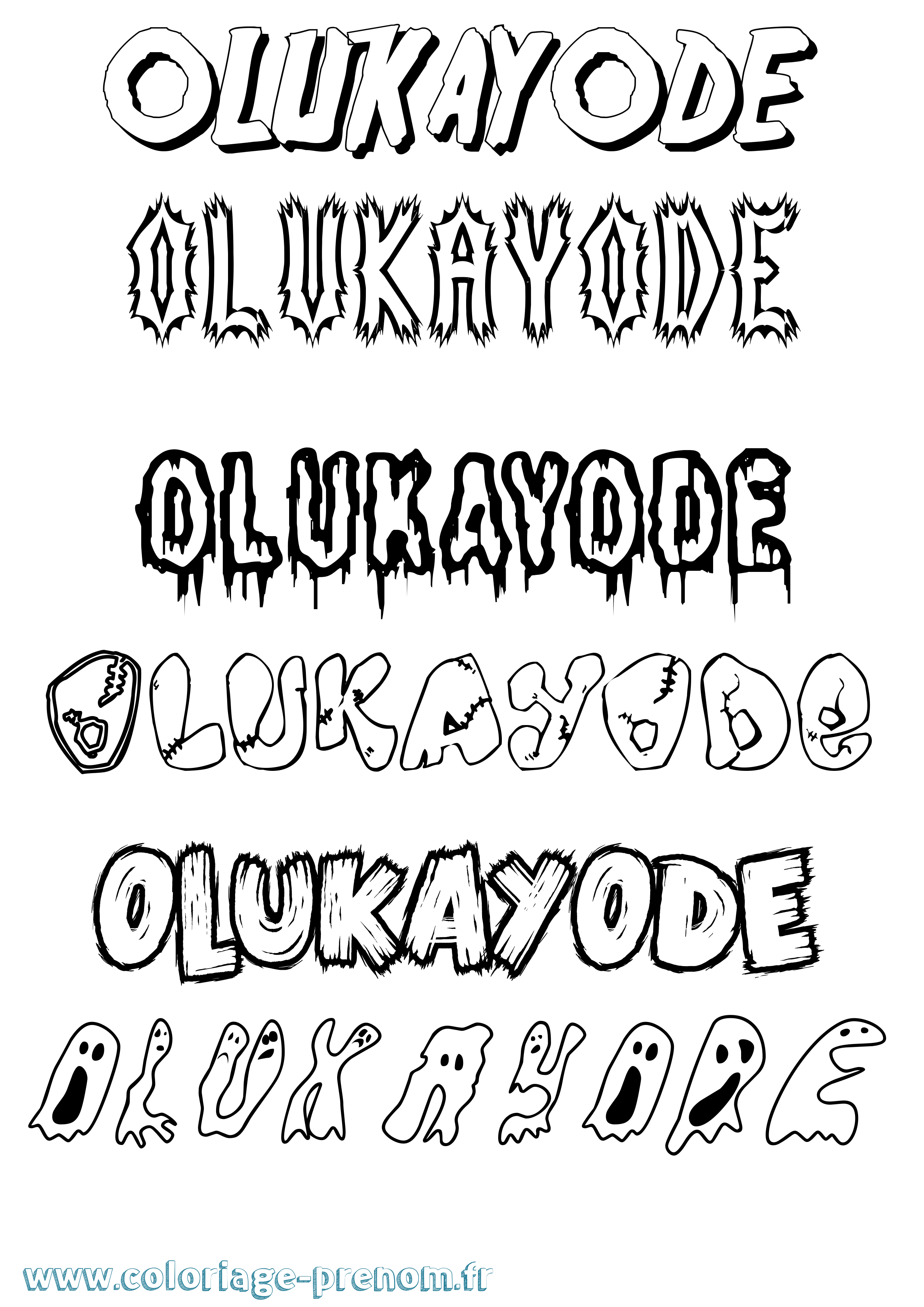 Coloriage Olukayode Frisson Coloriage prénom Olukayode Frisson