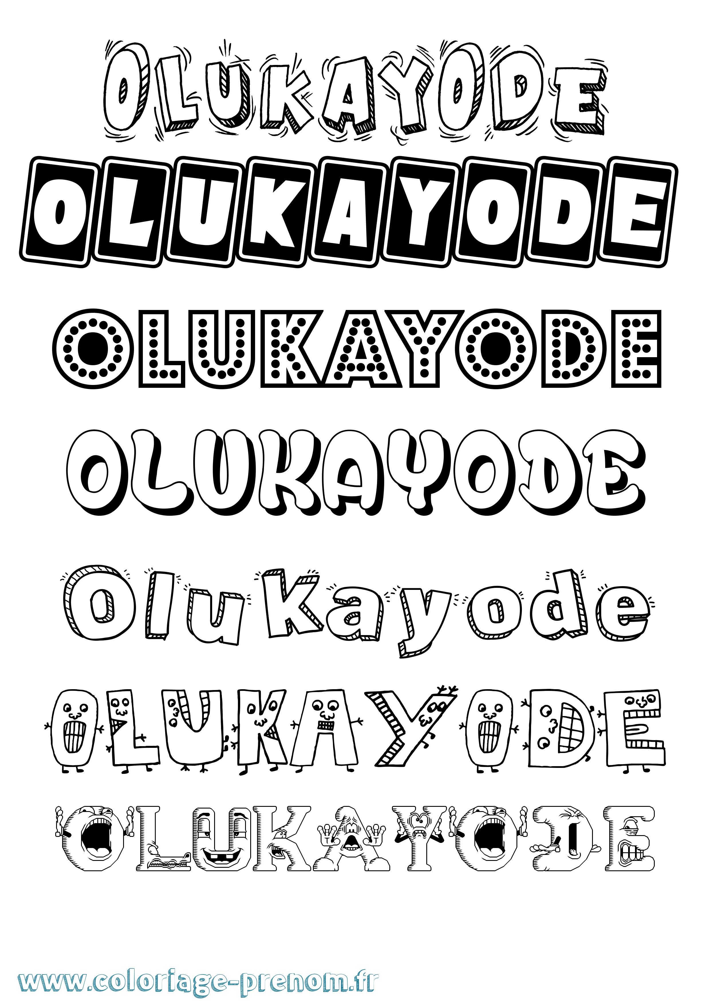 Coloriage Olukayode Fun Coloriage prénom Olukayode Fun