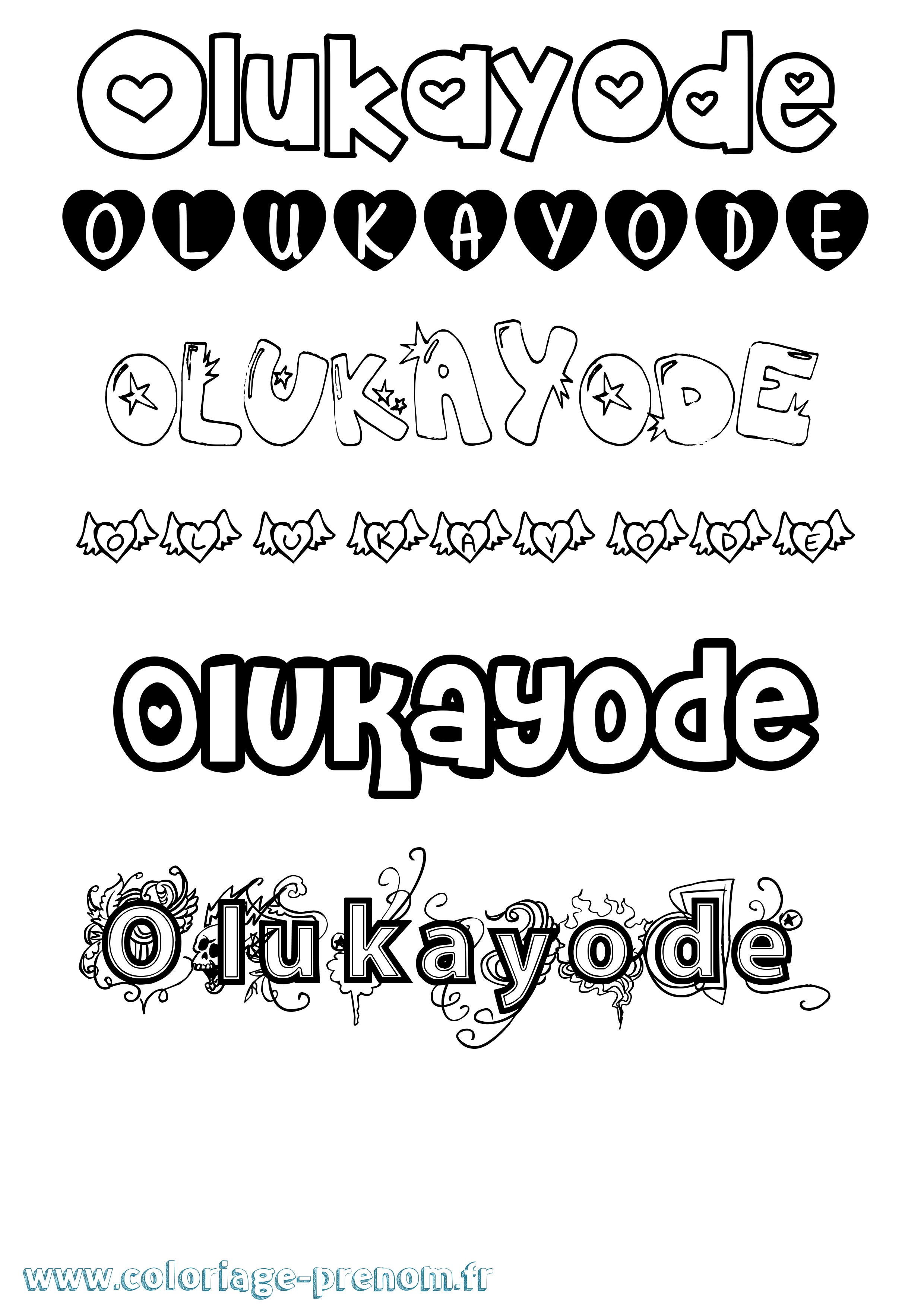Coloriage Olukayode Girly Coloriage prénom Olukayode Girly