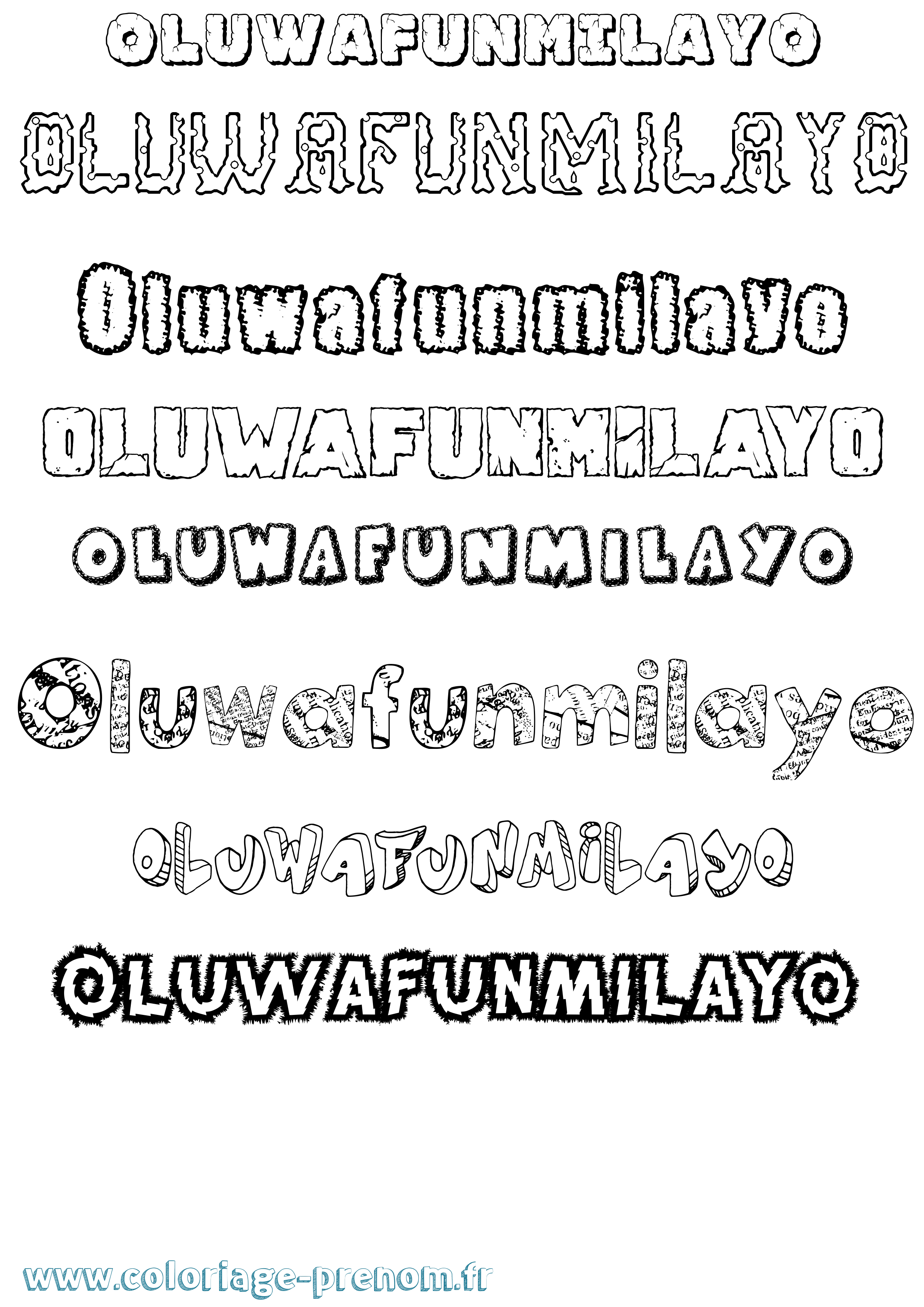 Coloriage Oluwafunmilayo Destructuré Coloriage prénom Oluwafunmilayo Destructuré