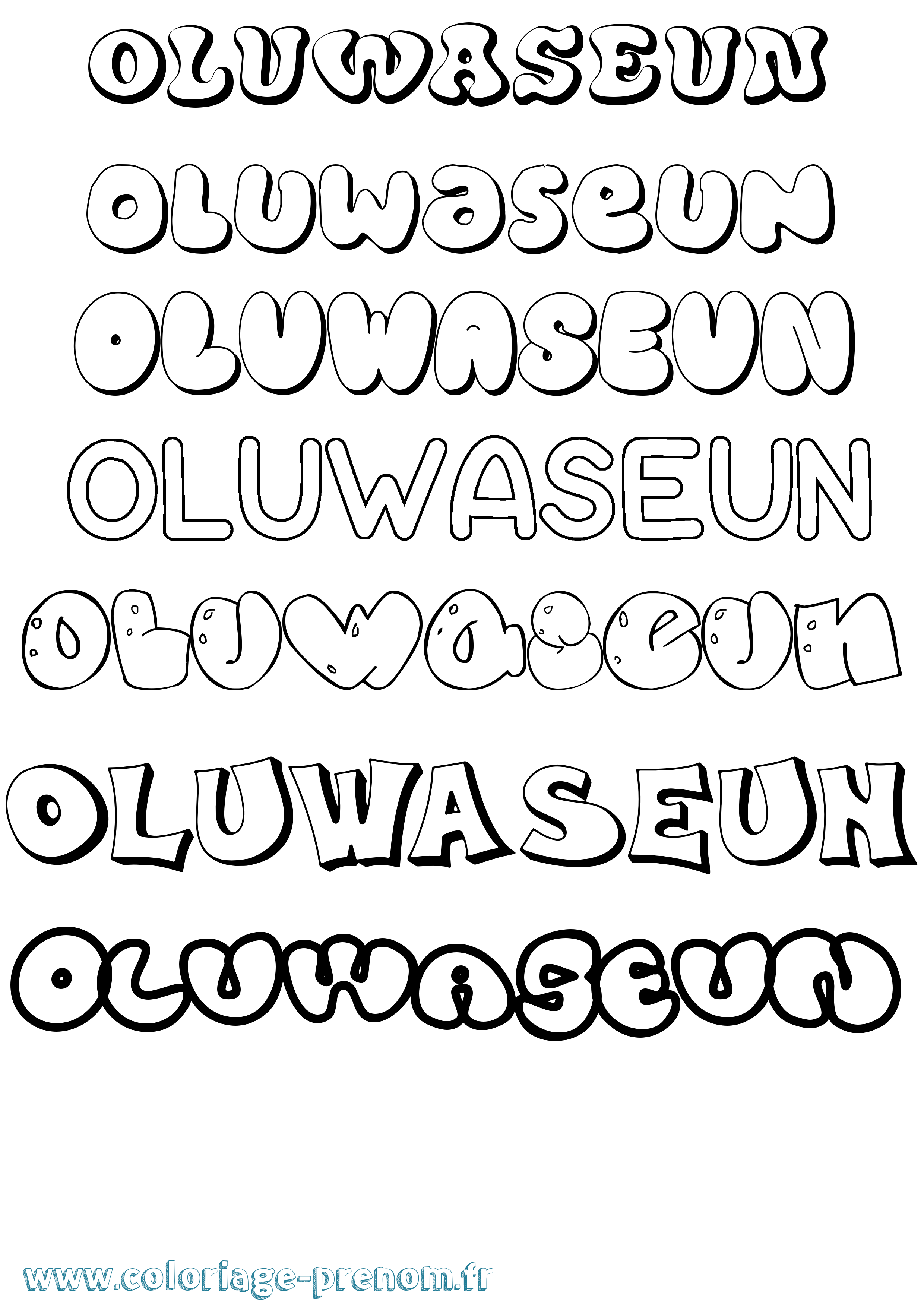 Coloriage Oluwaseun Bubble Coloriage prénom Oluwaseun Bubble