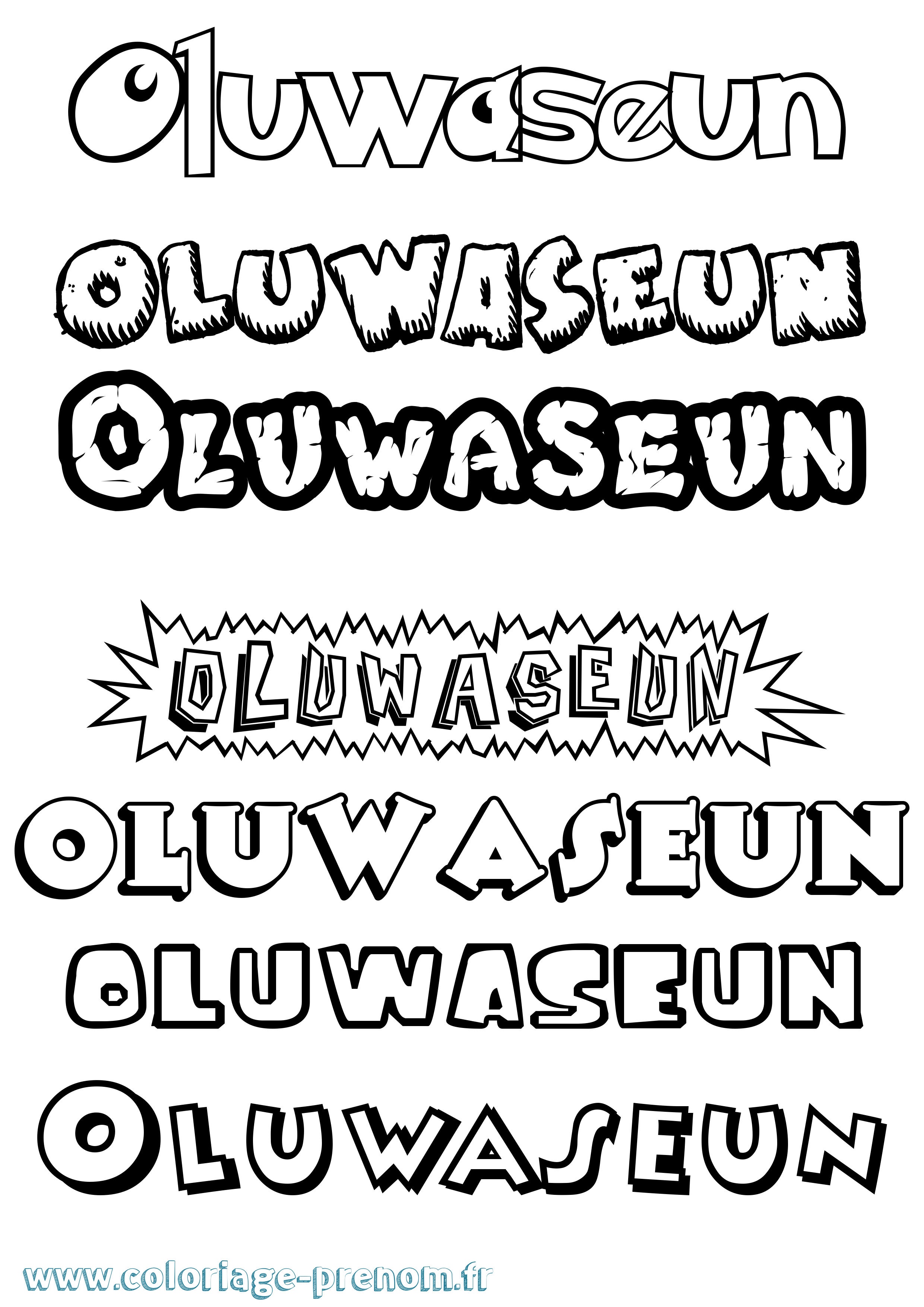 Coloriage Oluwaseun Dessin Animé Coloriage prénom Oluwaseun Dessin Animé