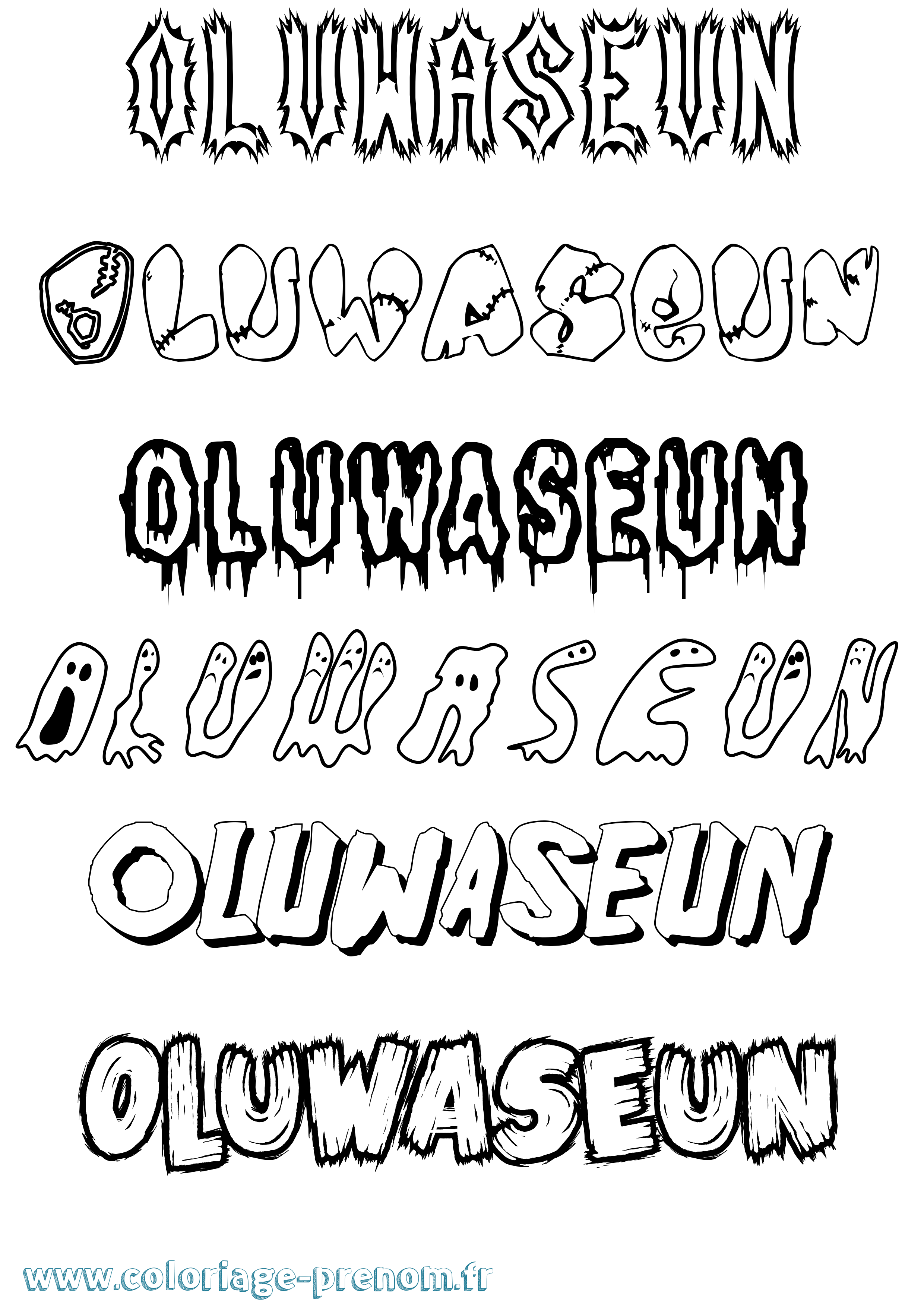 Coloriage Oluwaseun Frisson Coloriage prénom Oluwaseun Frisson