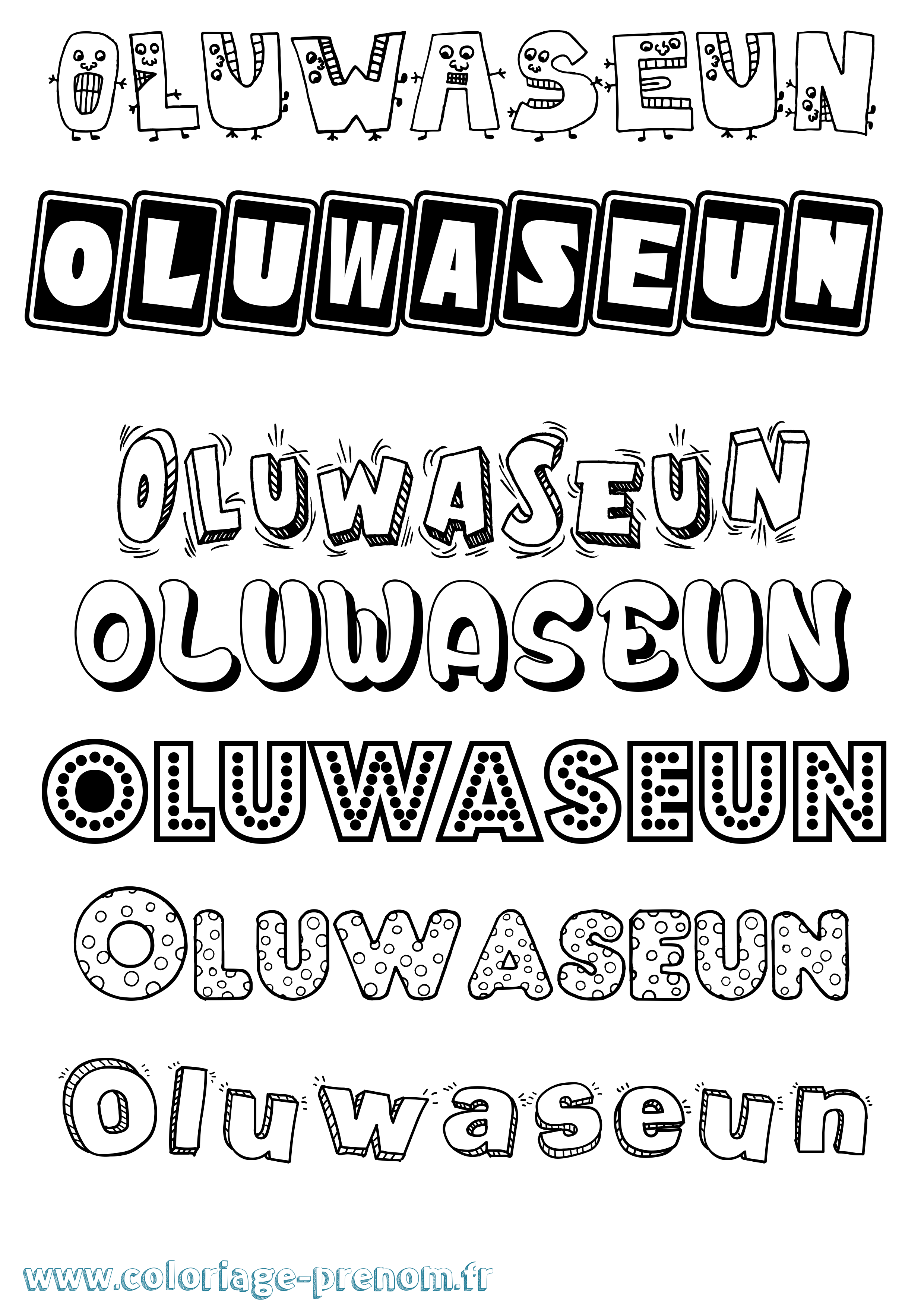 Coloriage Oluwaseun Fun Coloriage prénom Oluwaseun Fun