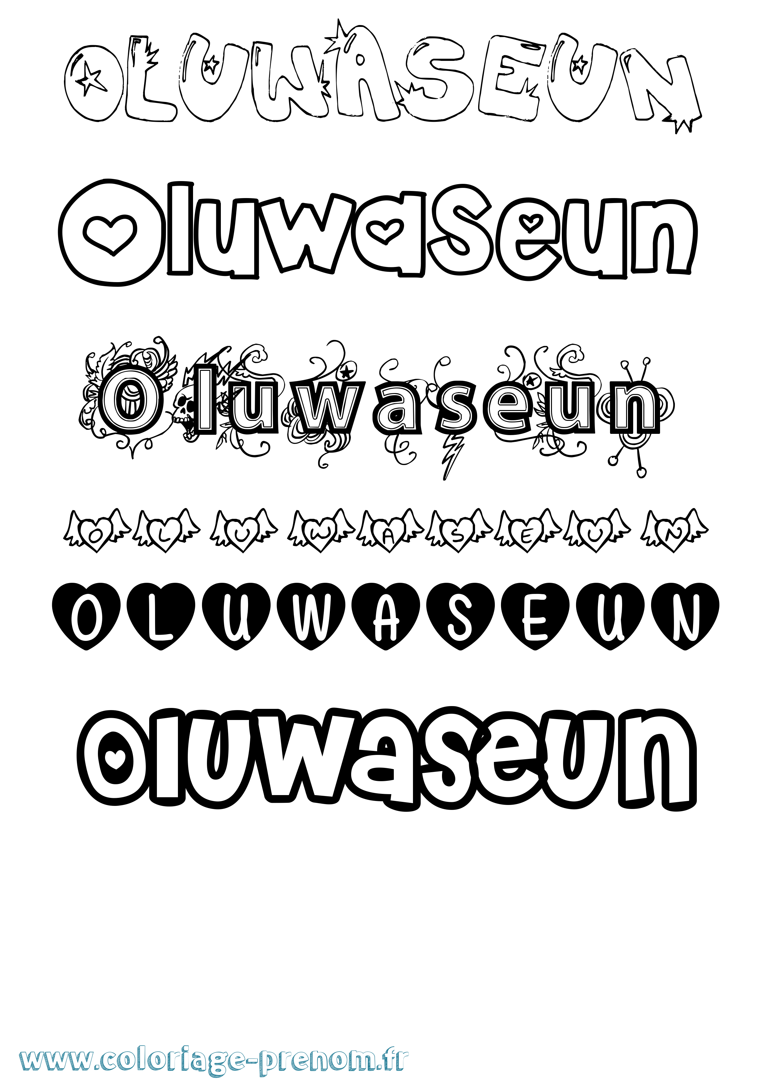 Coloriage Oluwaseun Girly Coloriage prénom Oluwaseun Girly