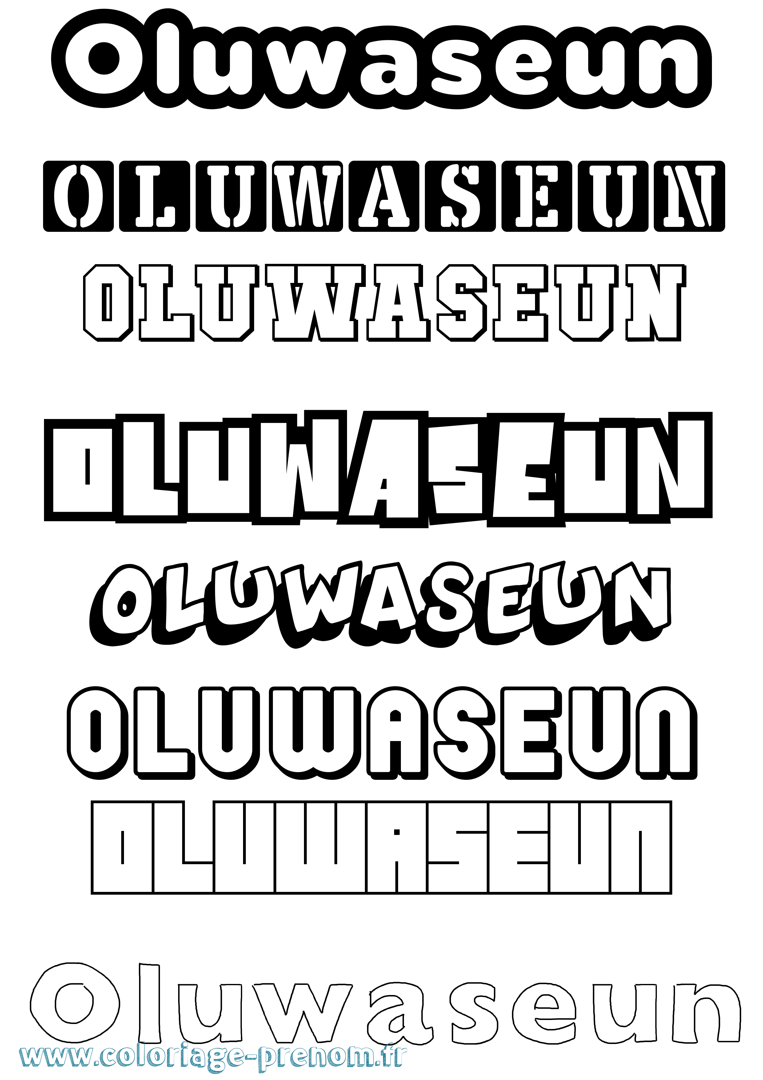 Coloriage Oluwaseun Simple Coloriage prénom Oluwaseun Simple