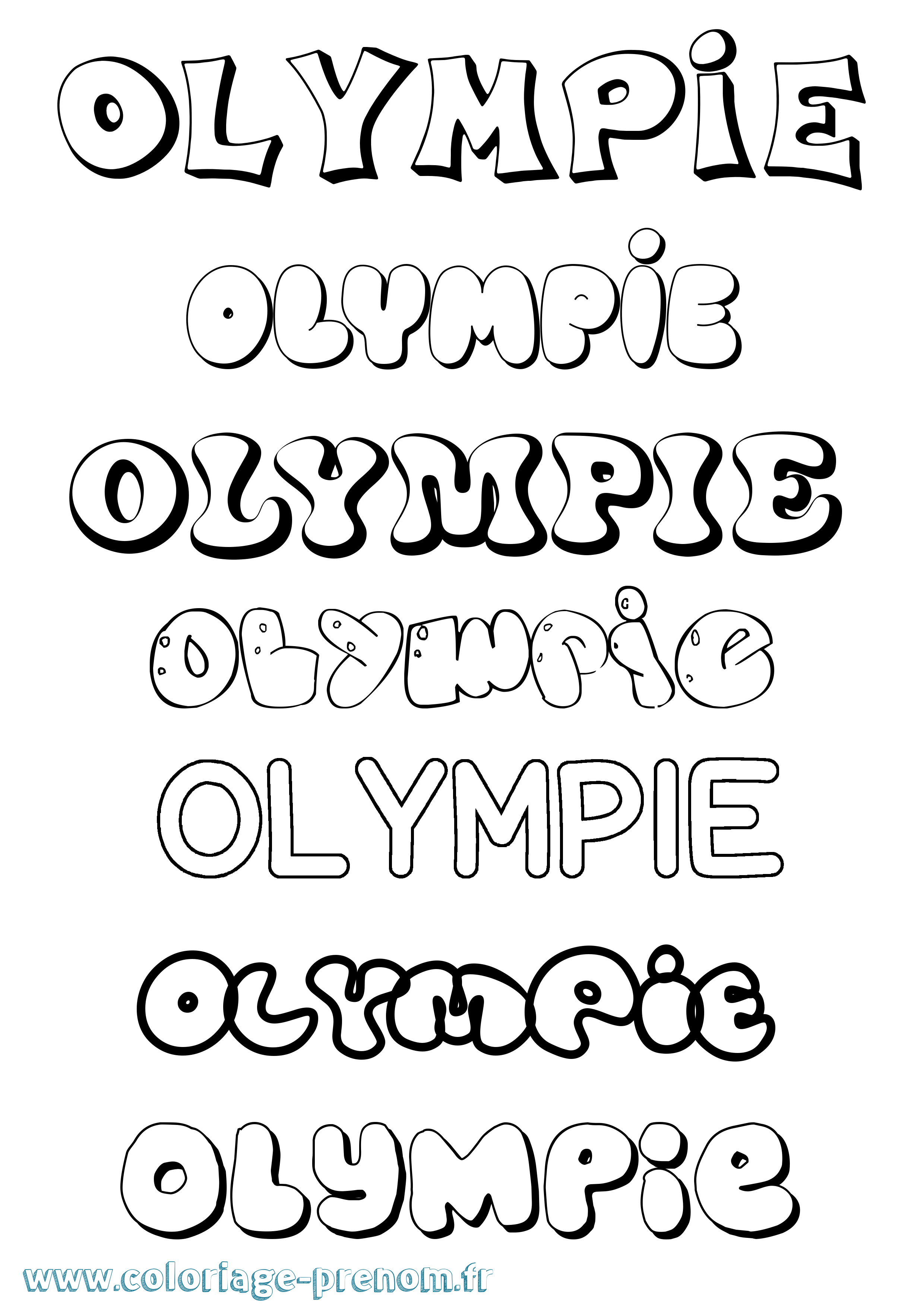 Coloriage Olympie Bubble Coloriage prénom Olympie Bubble