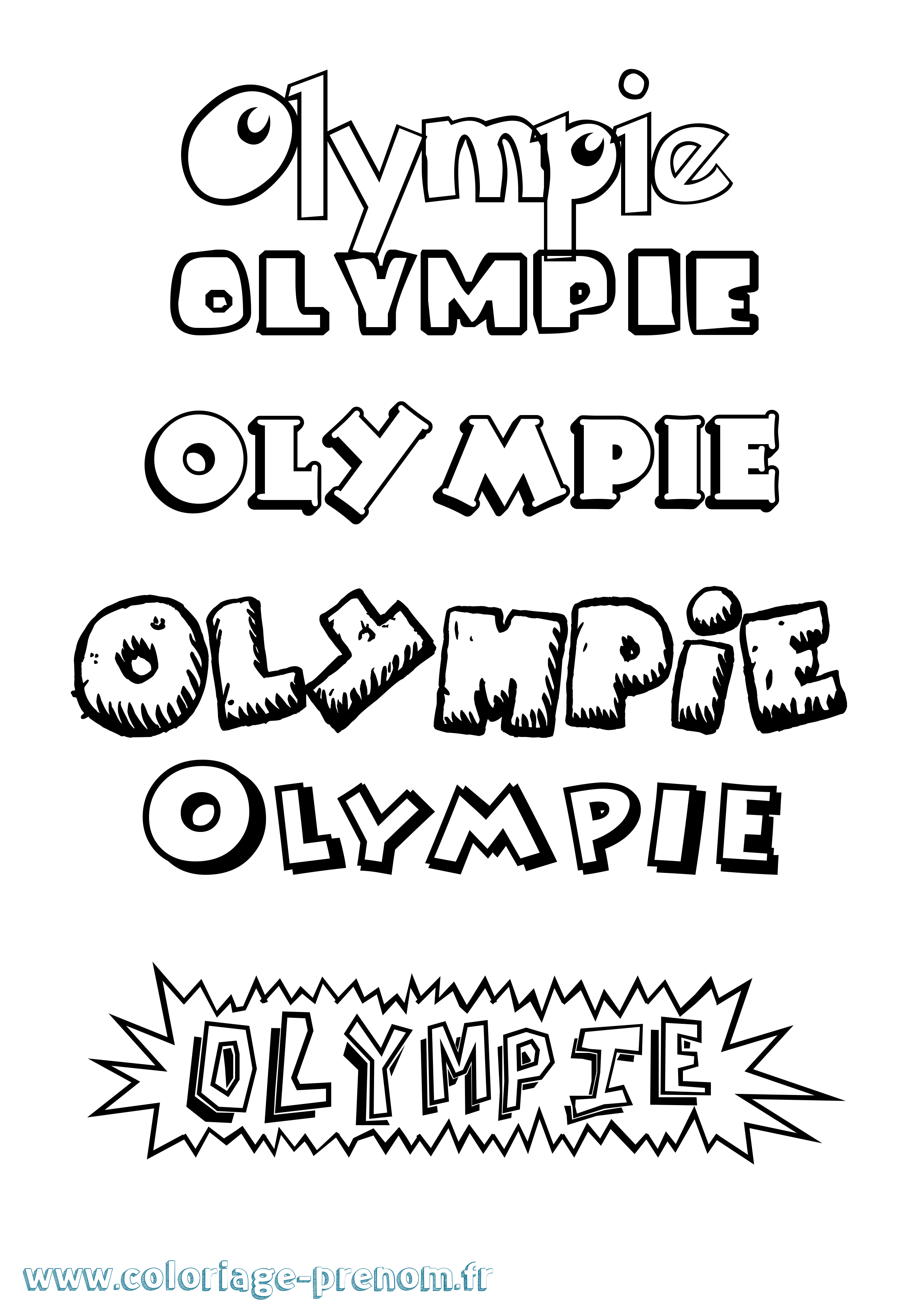 Coloriage Olympie Dessin Animé Coloriage prénom Olympie Dessin Animé