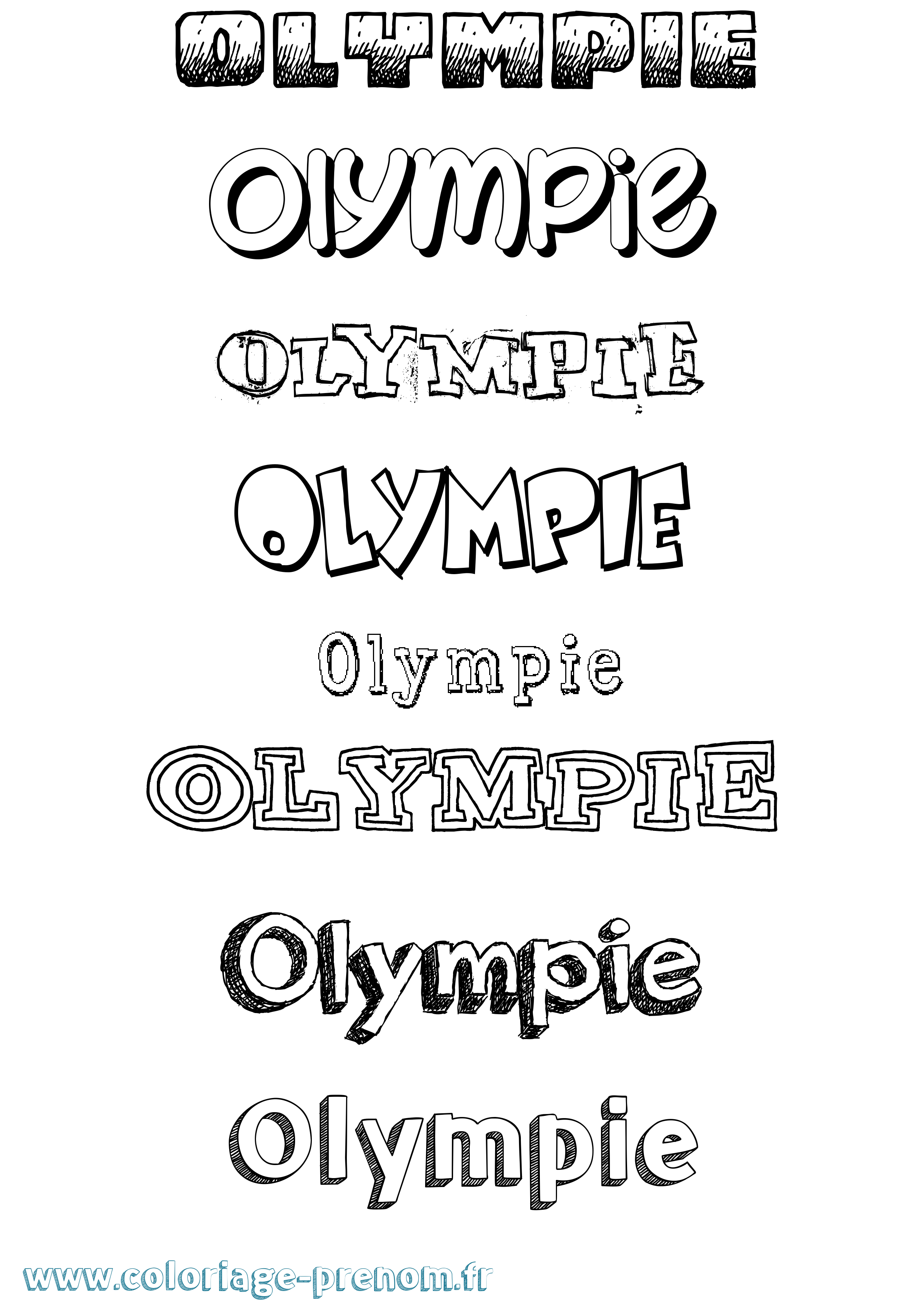 Coloriage Olympie Dessiné Coloriage prénom Olympie Dessiné