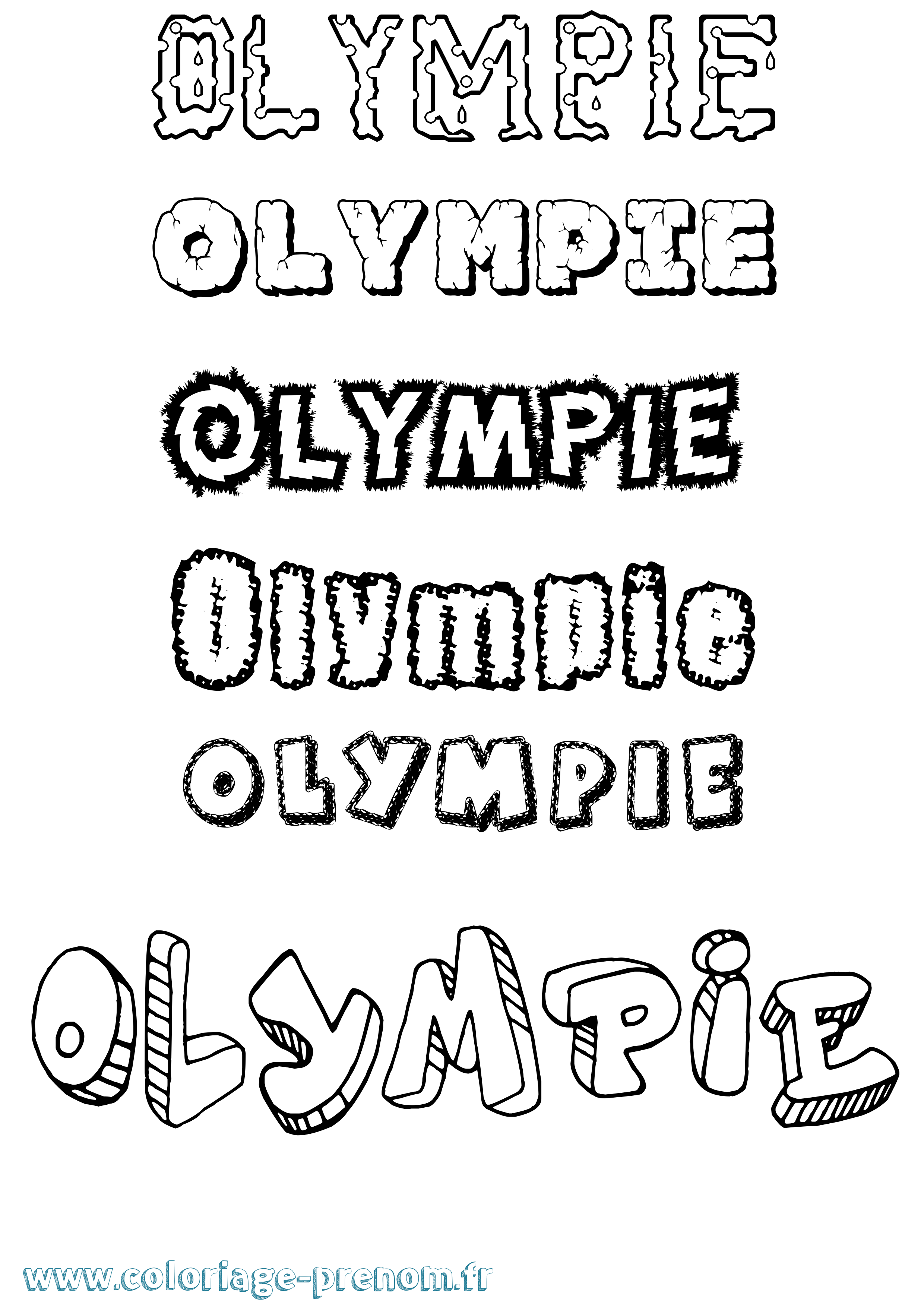 Coloriage Olympie Destructuré Coloriage prénom Olympie Destructuré