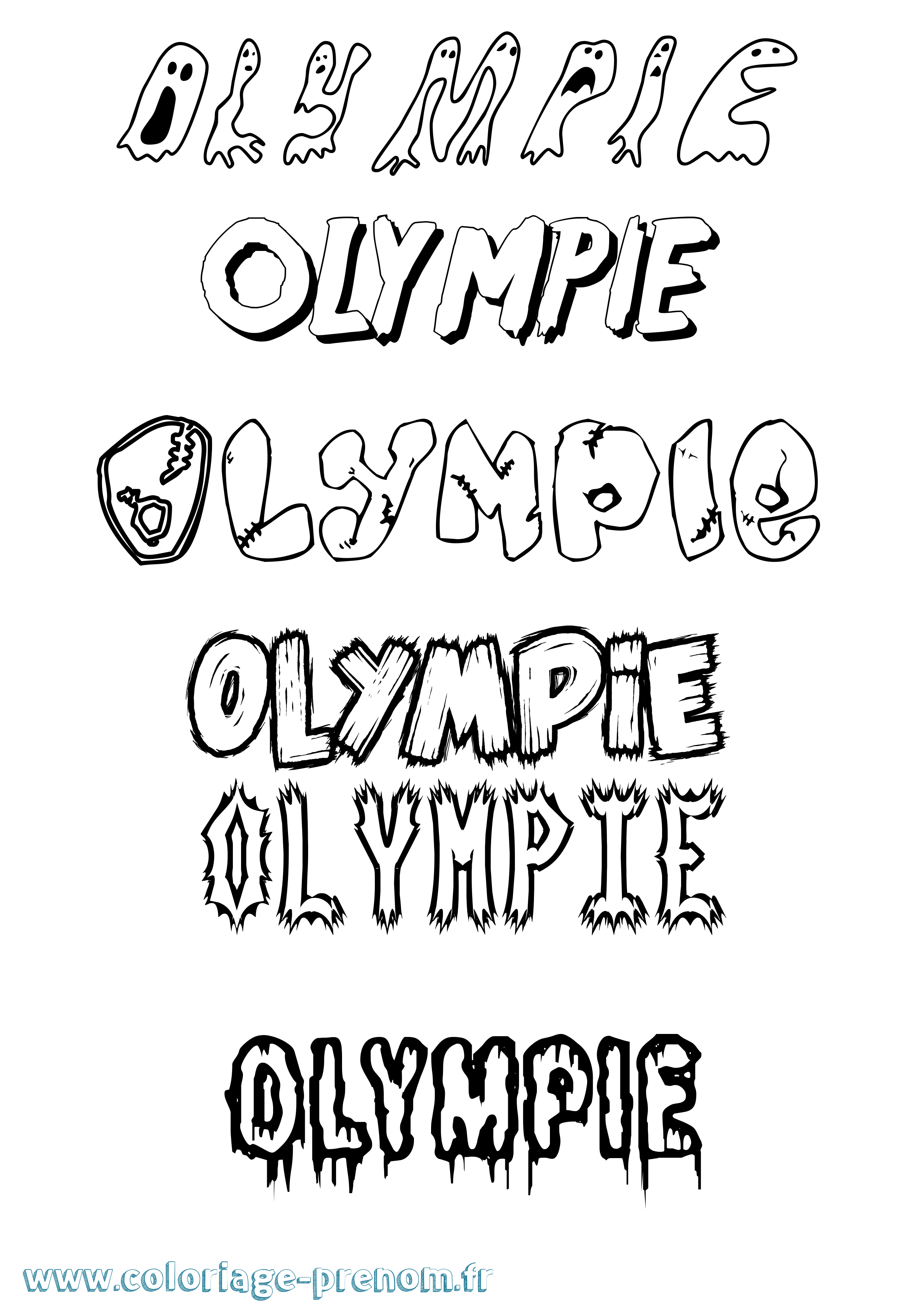 Coloriage Olympie Frisson Coloriage prénom Olympie Frisson