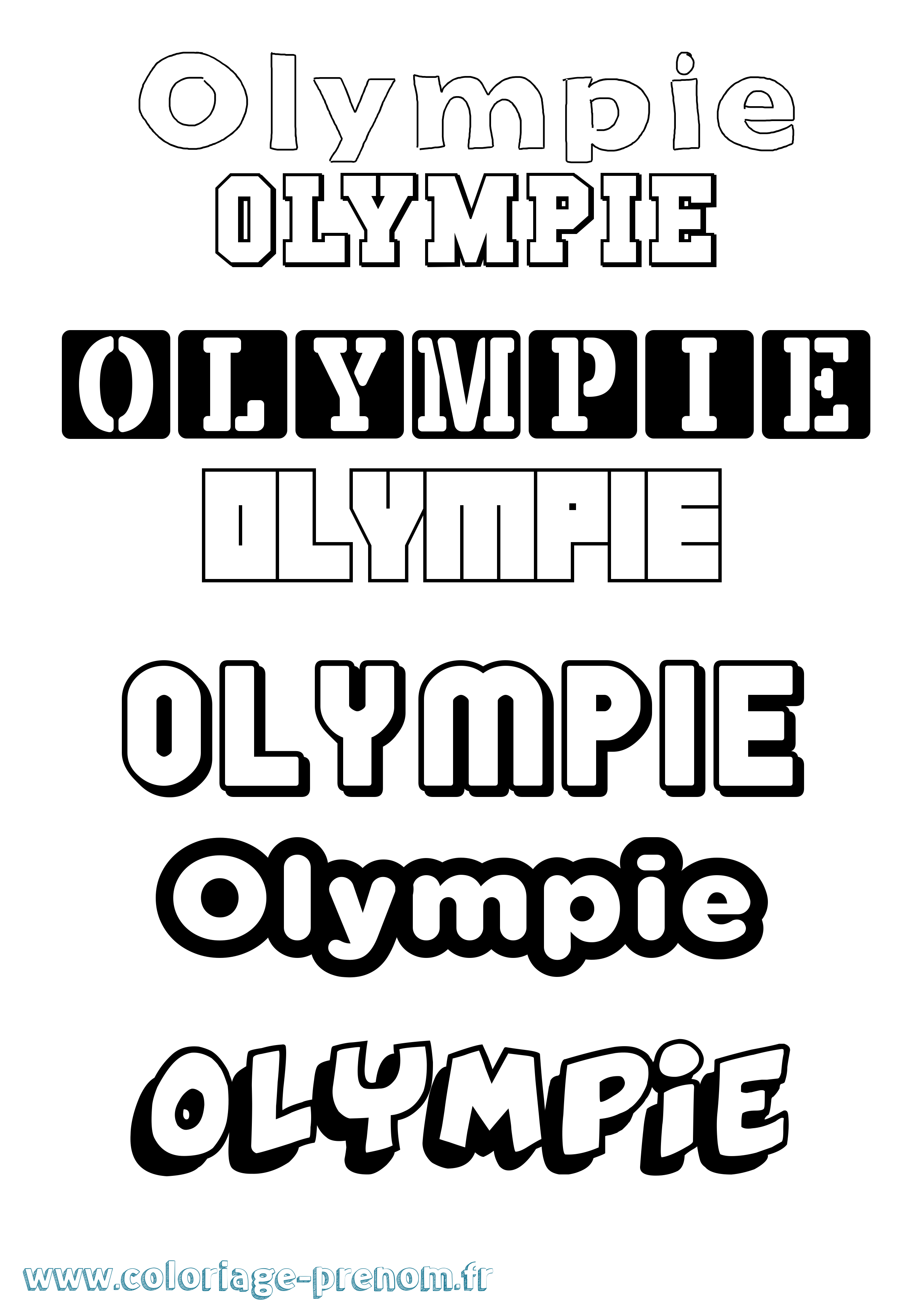 Coloriage Olympie Simple Coloriage prénom Olympie Simple