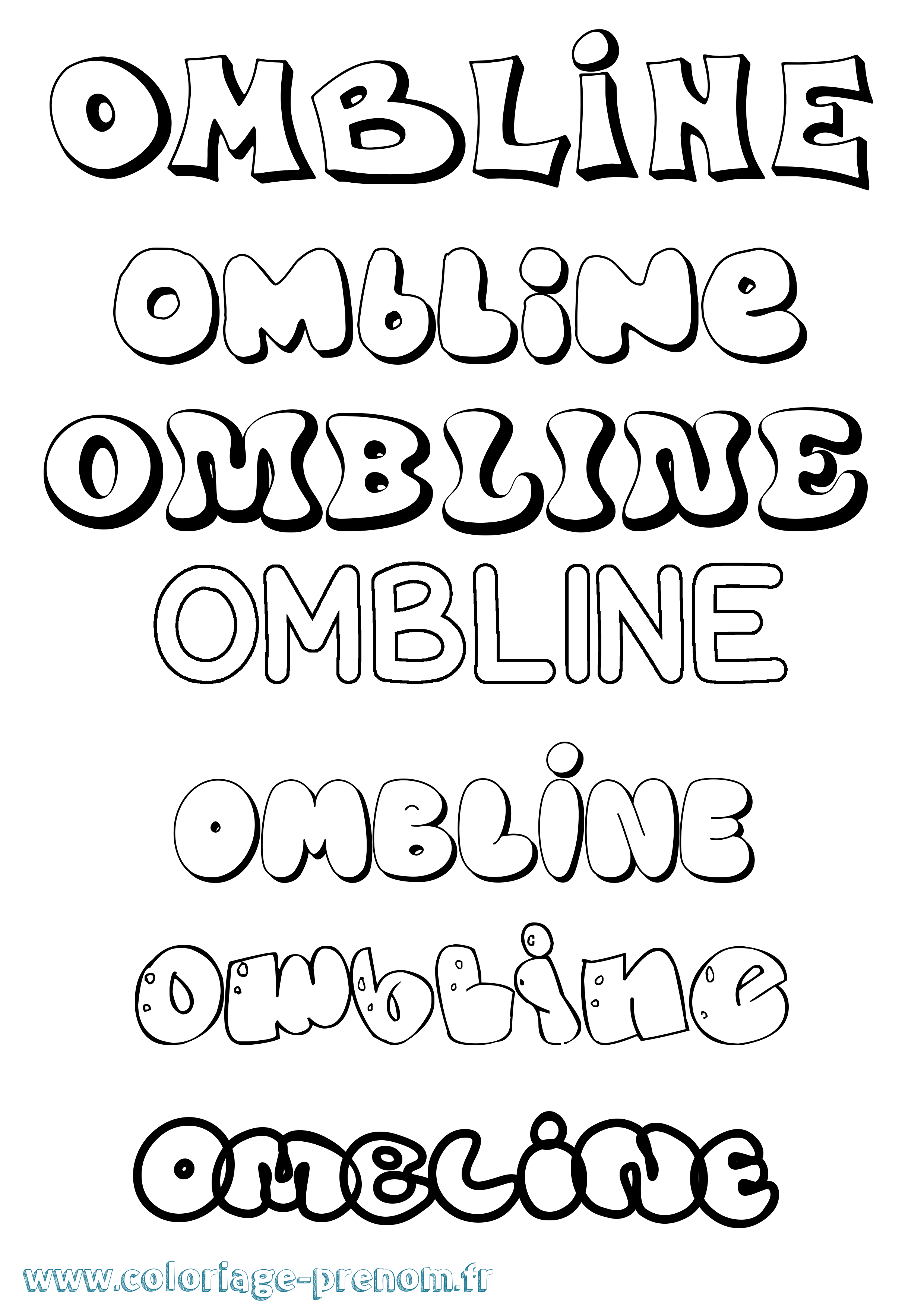 Coloriage Ombline Bubble Coloriage prénom Ombline Bubble