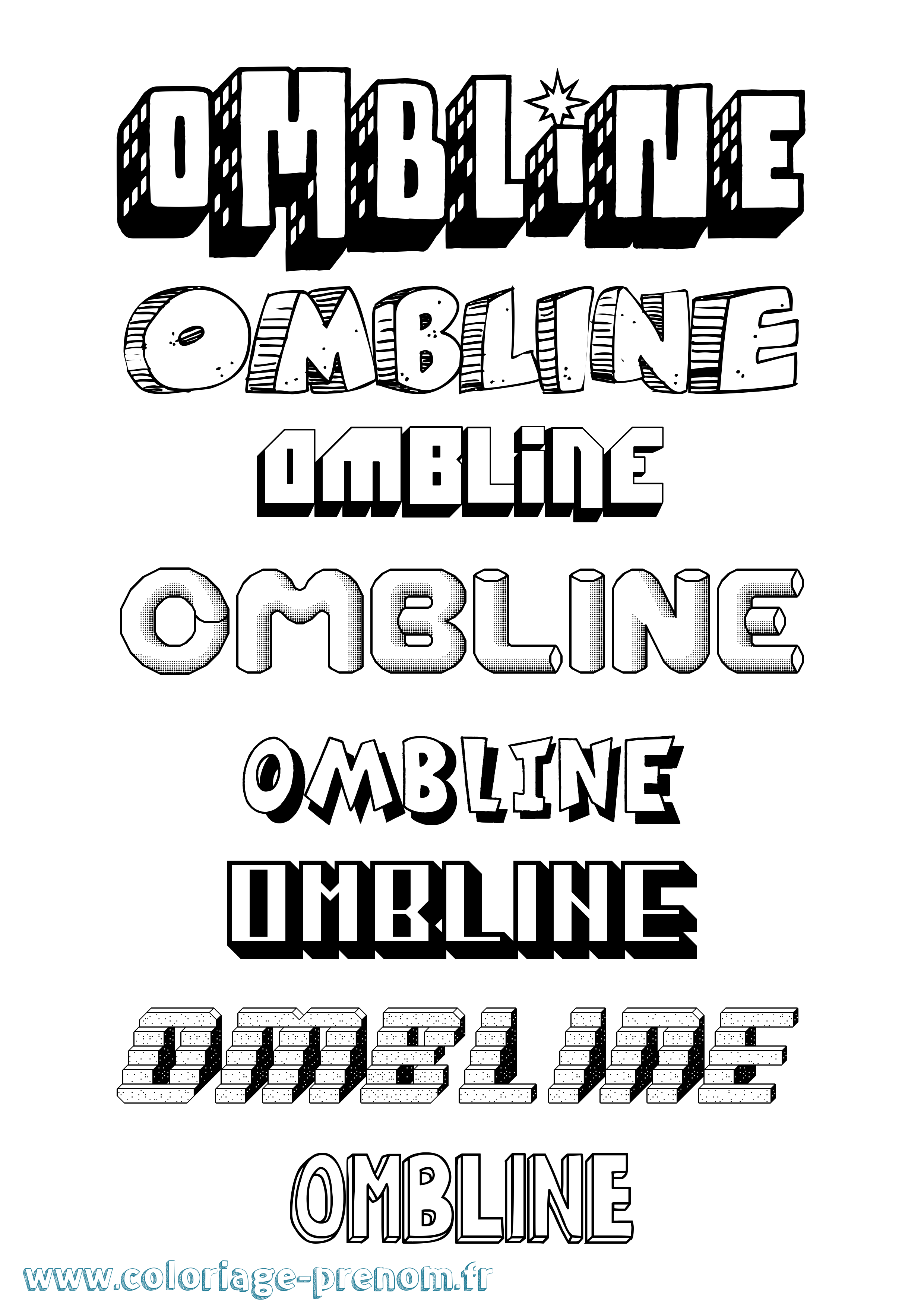 Coloriage Ombline Effet 3D Coloriage prénom Ombline Effet 3D