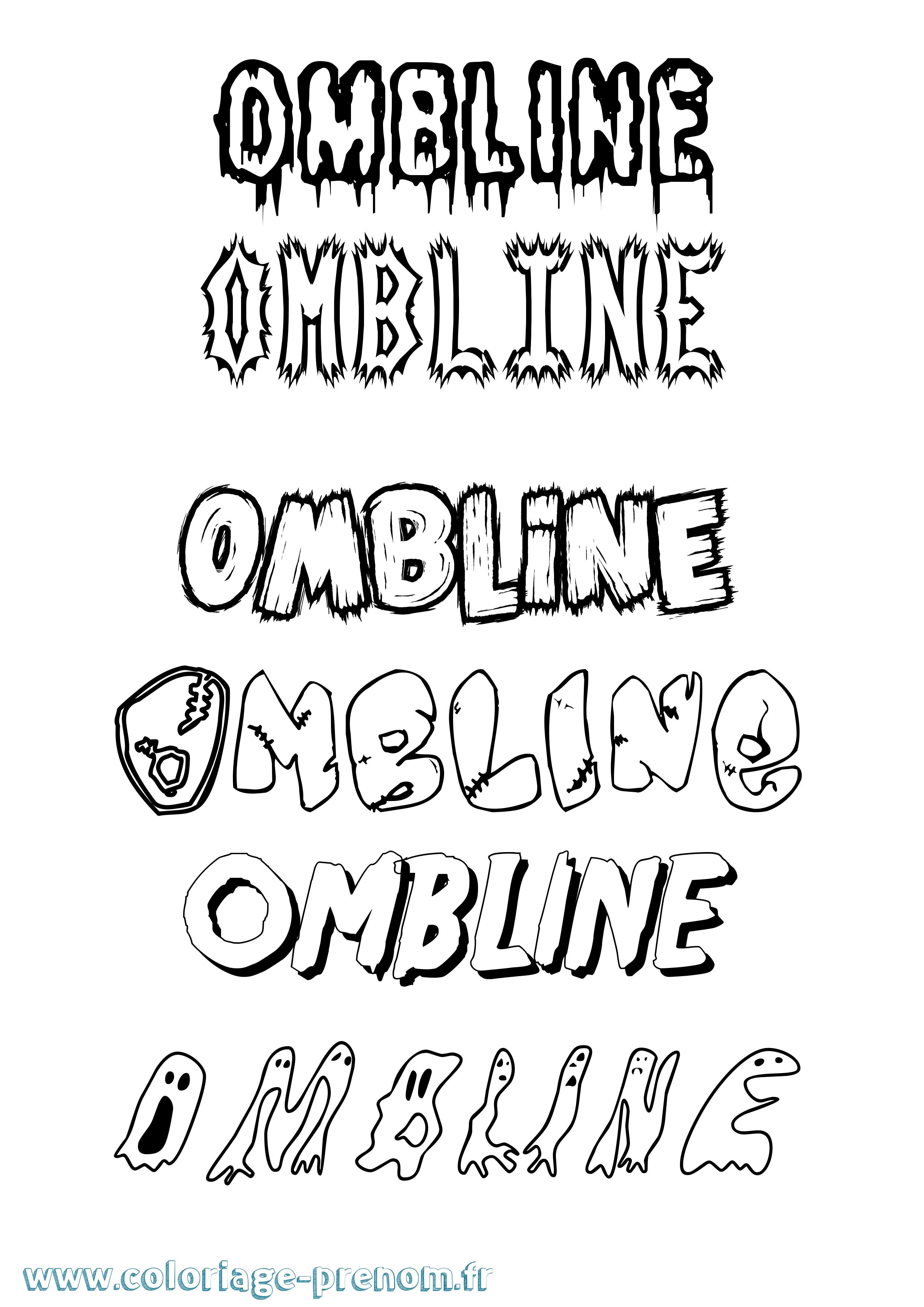 Coloriage Ombline Frisson Coloriage prénom Ombline Frisson