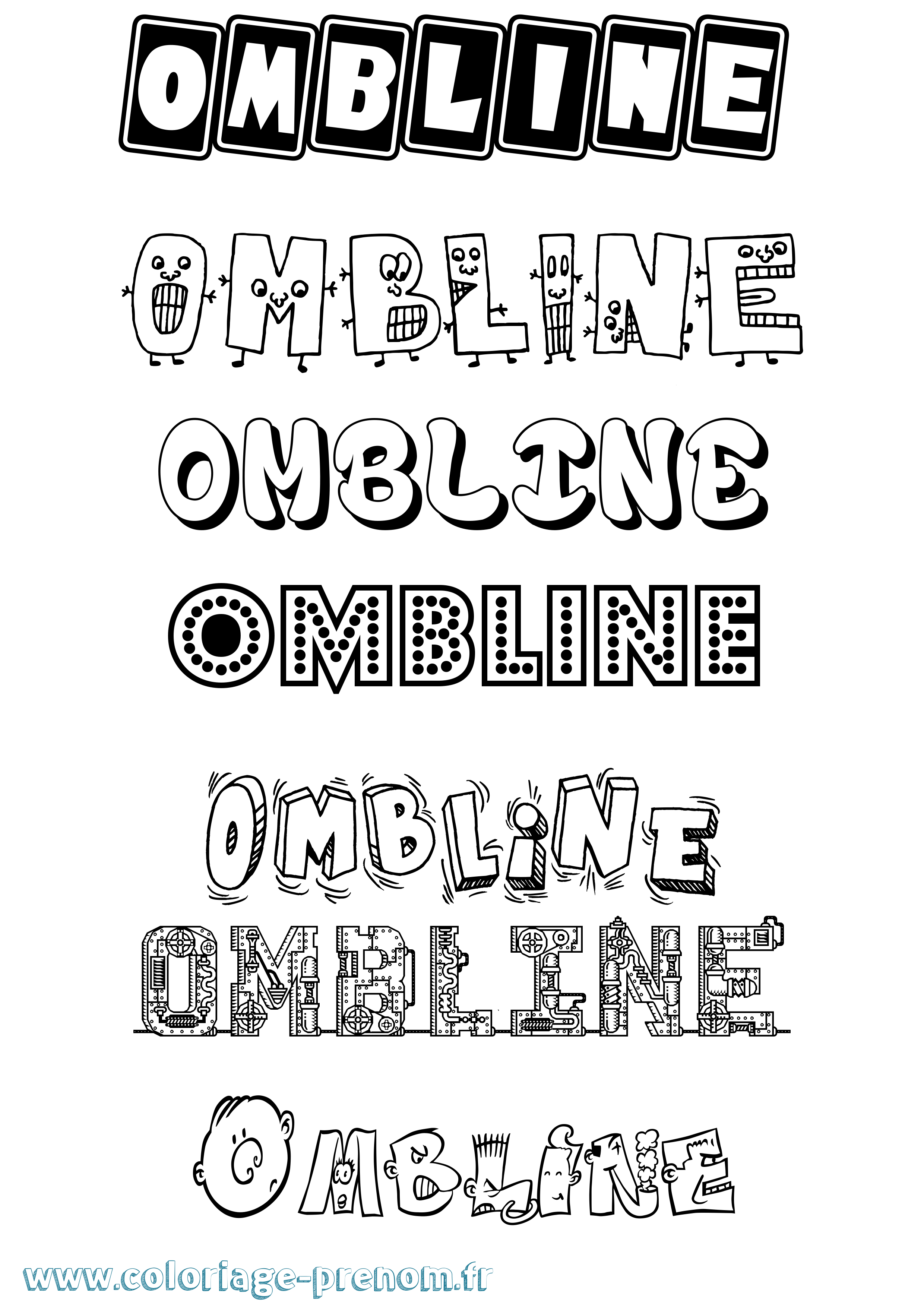 Coloriage Ombline Fun Coloriage prénom Ombline Fun