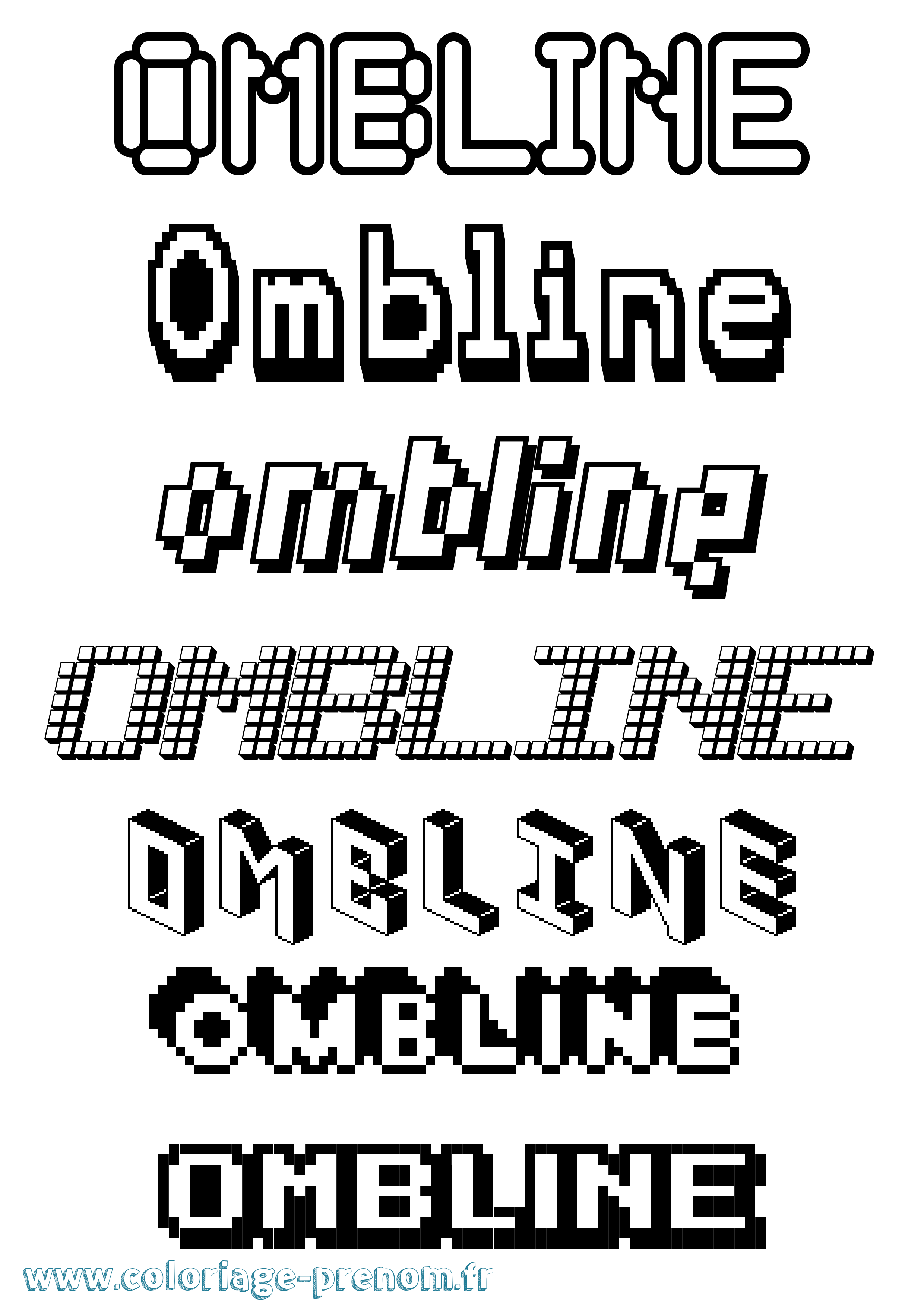 Coloriage Ombline Pixel Coloriage prénom Ombline Pixel