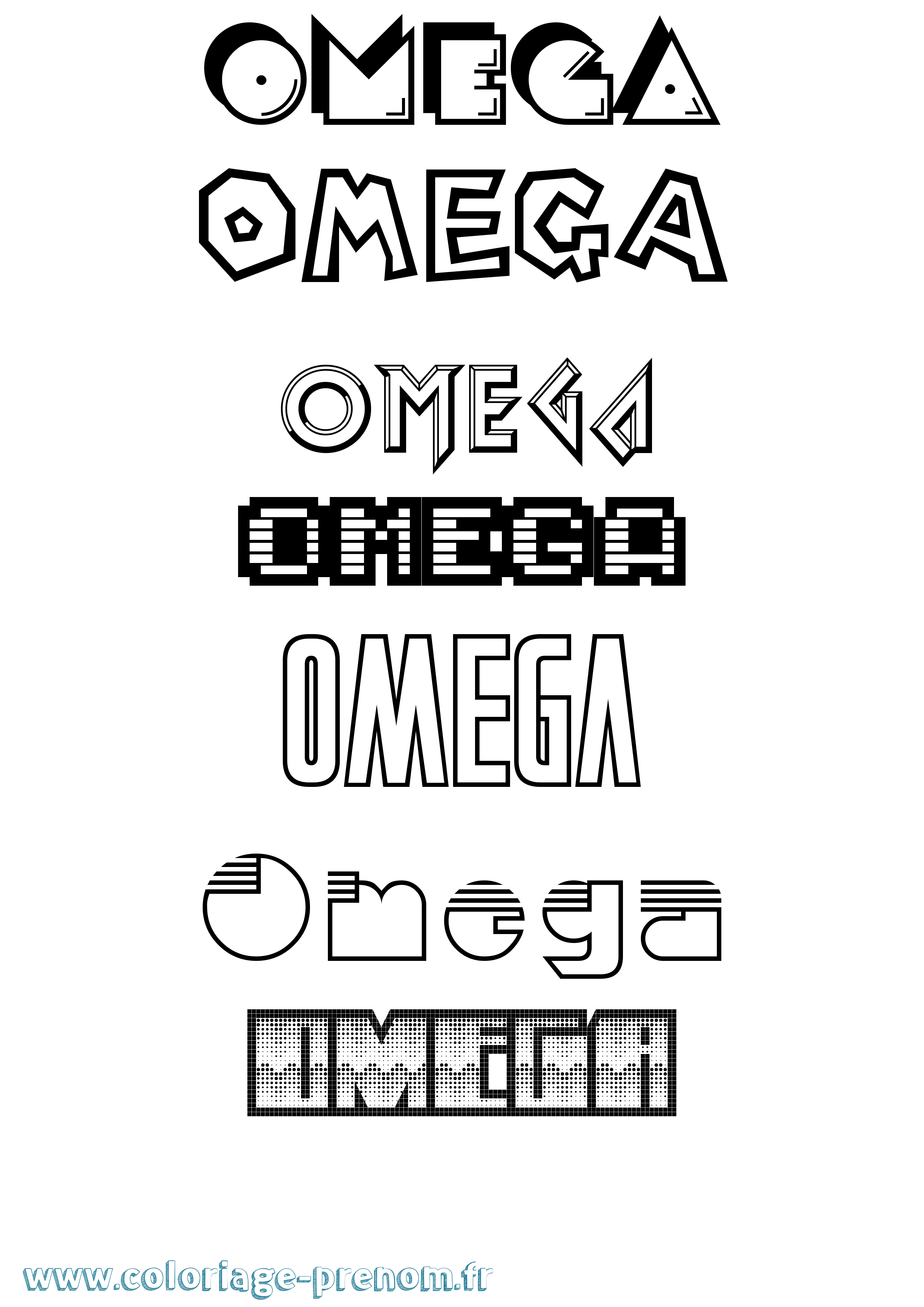 Coloriage Omega Jeux Vidéos Coloriage prénom Omega Jeux Vidéos