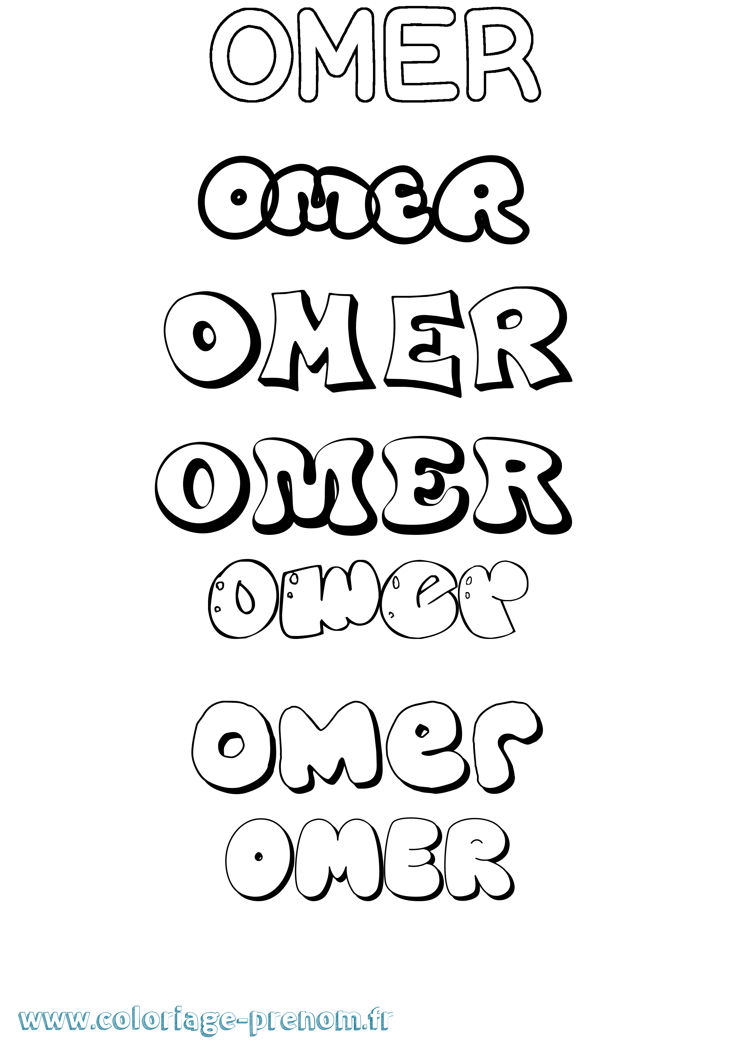 Coloriage Omer Bubble Coloriage prénom Omer Bubble