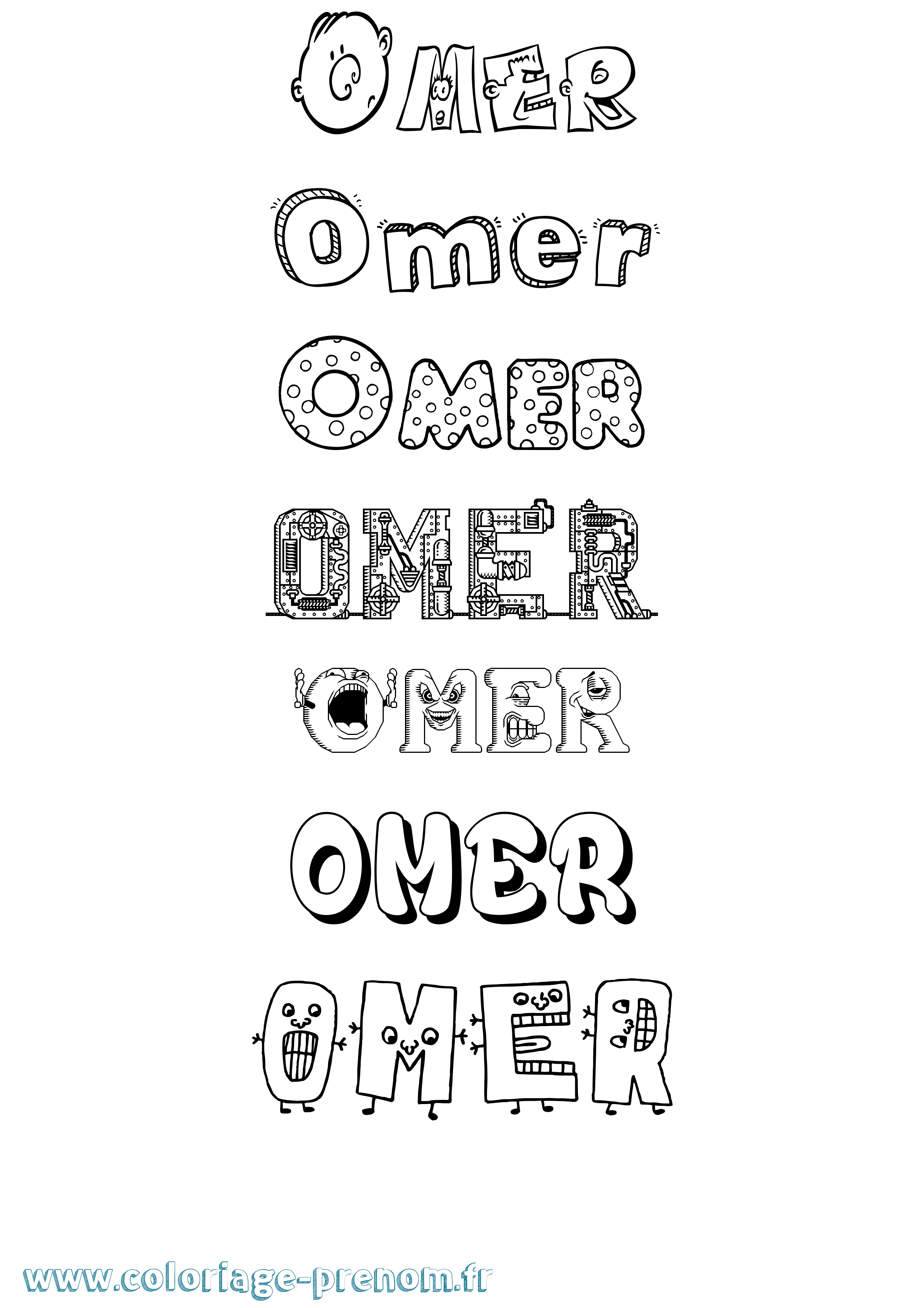 Coloriage Omer Fun Coloriage prénom Omer Fun