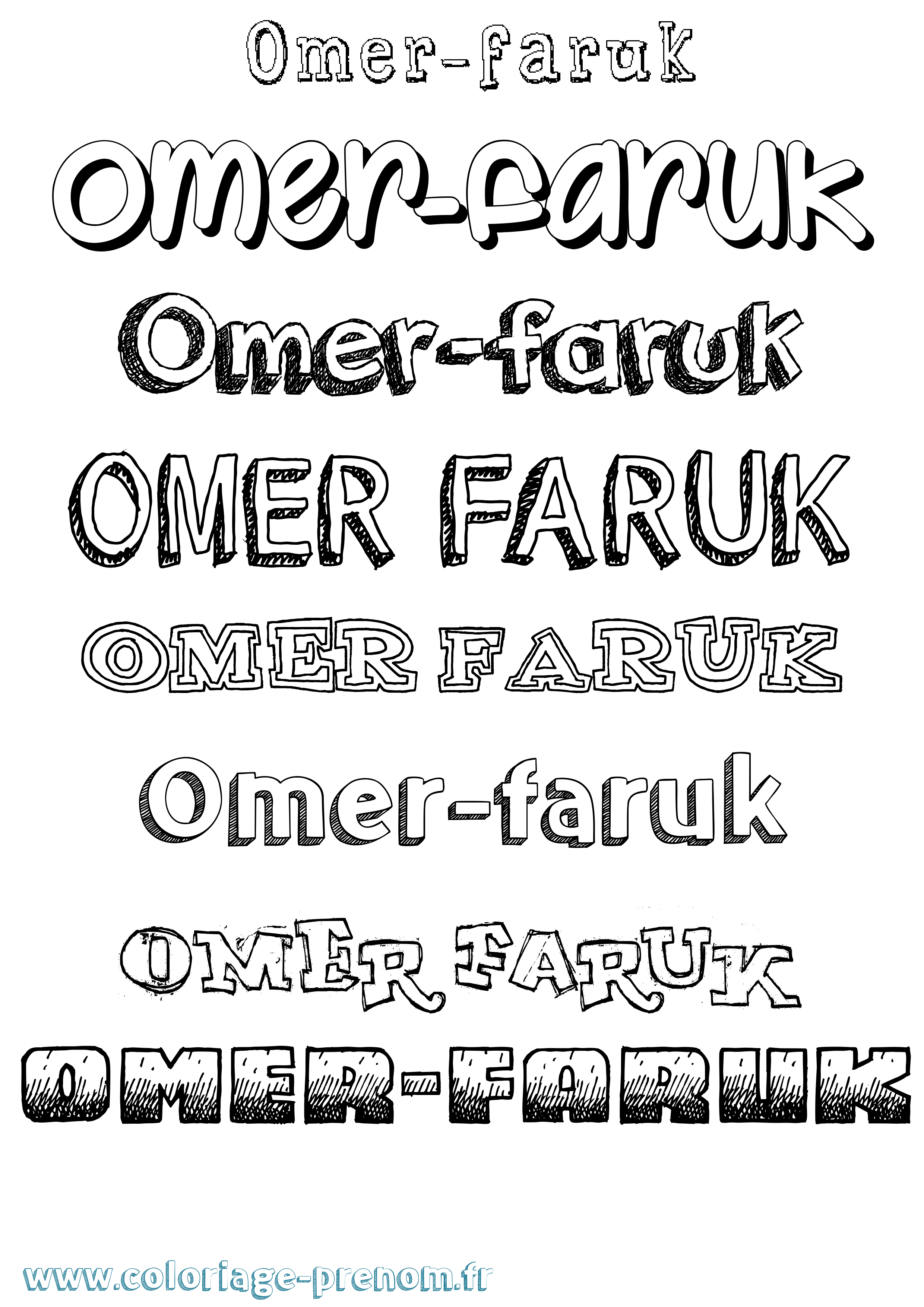 Coloriage Omer-Faruk Dessiné Coloriage prénom Omer-Faruk Dessiné