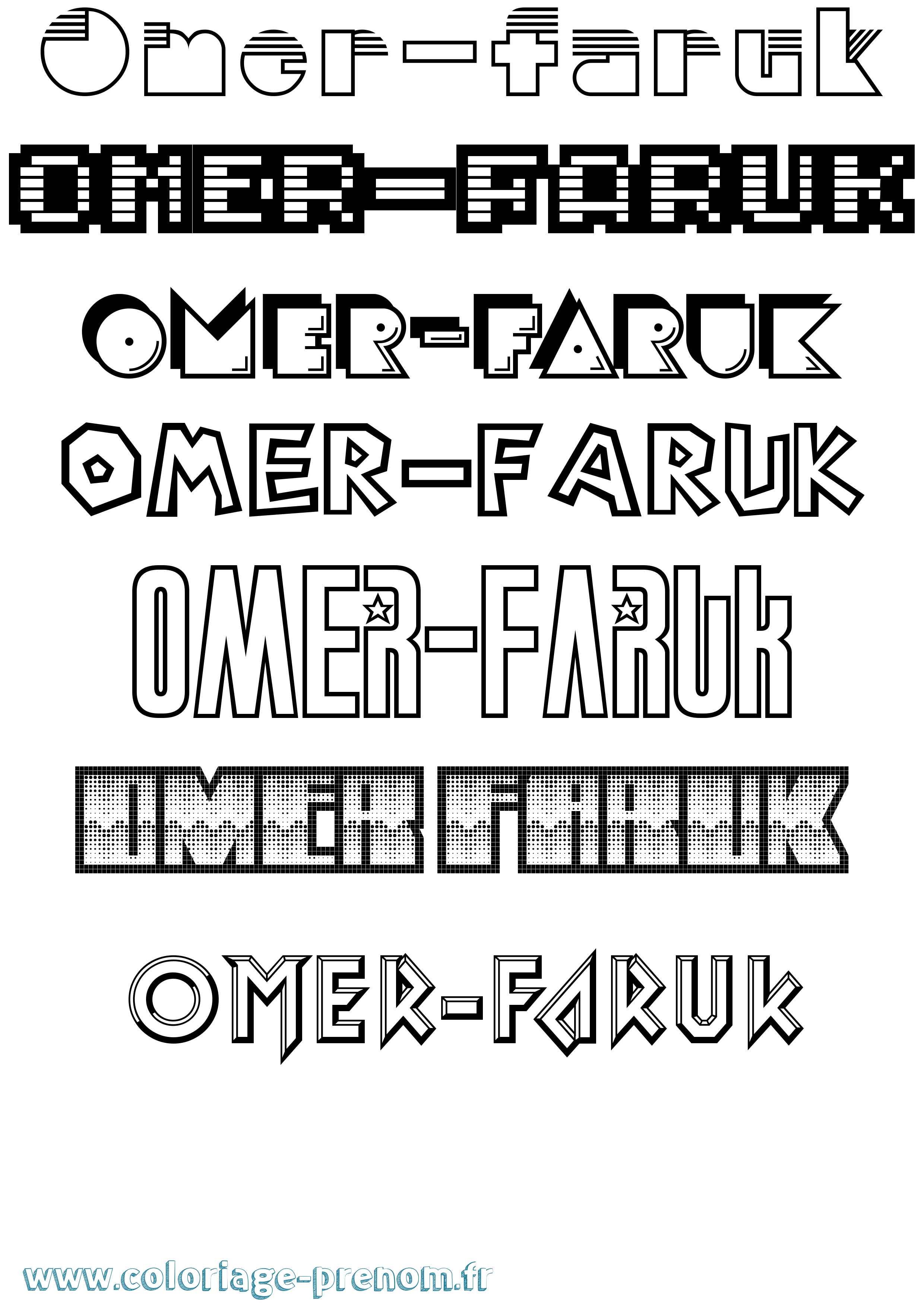 Coloriage Omer-Faruk Jeux Vidéos Coloriage prénom Omer-Faruk Jeux Vidéos