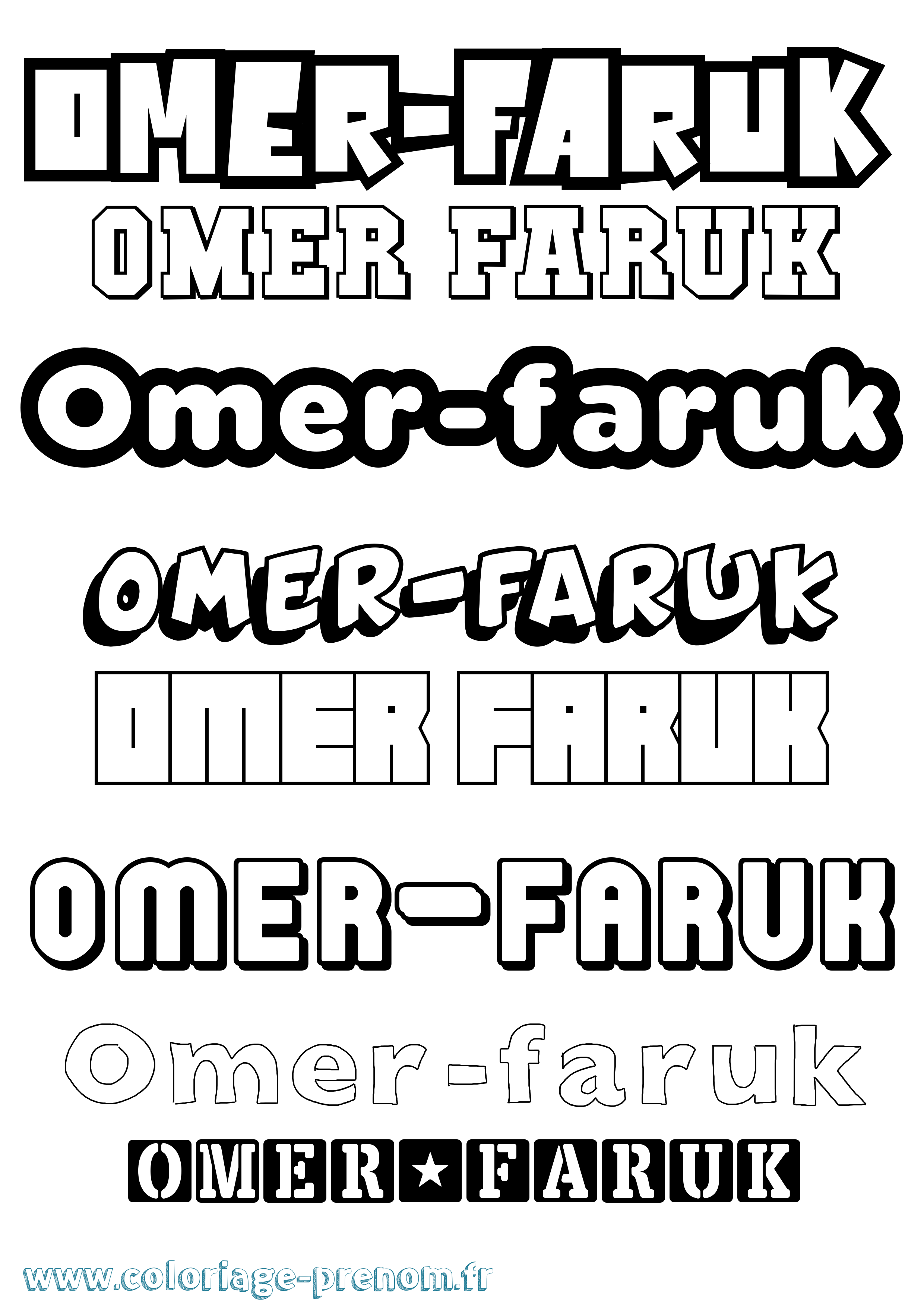 Coloriage Omer-Faruk Simple Coloriage prénom Omer-Faruk Simple