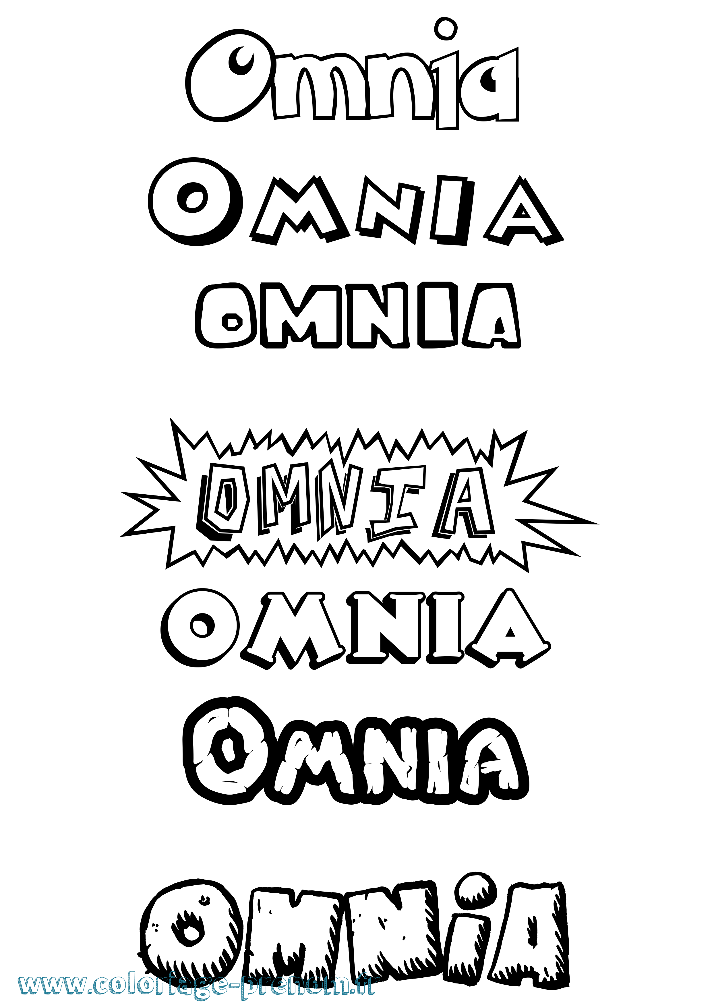 Coloriage Omnia Dessin Animé Coloriage prénom Omnia Dessin Animé