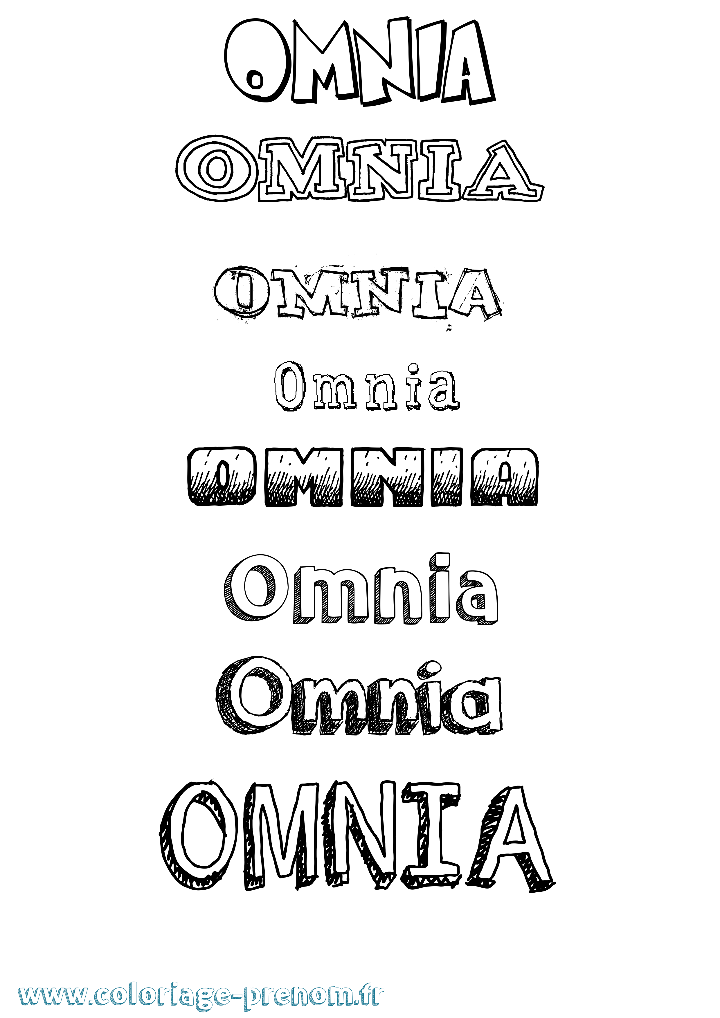 Coloriage Omnia Dessiné Coloriage prénom Omnia Dessiné