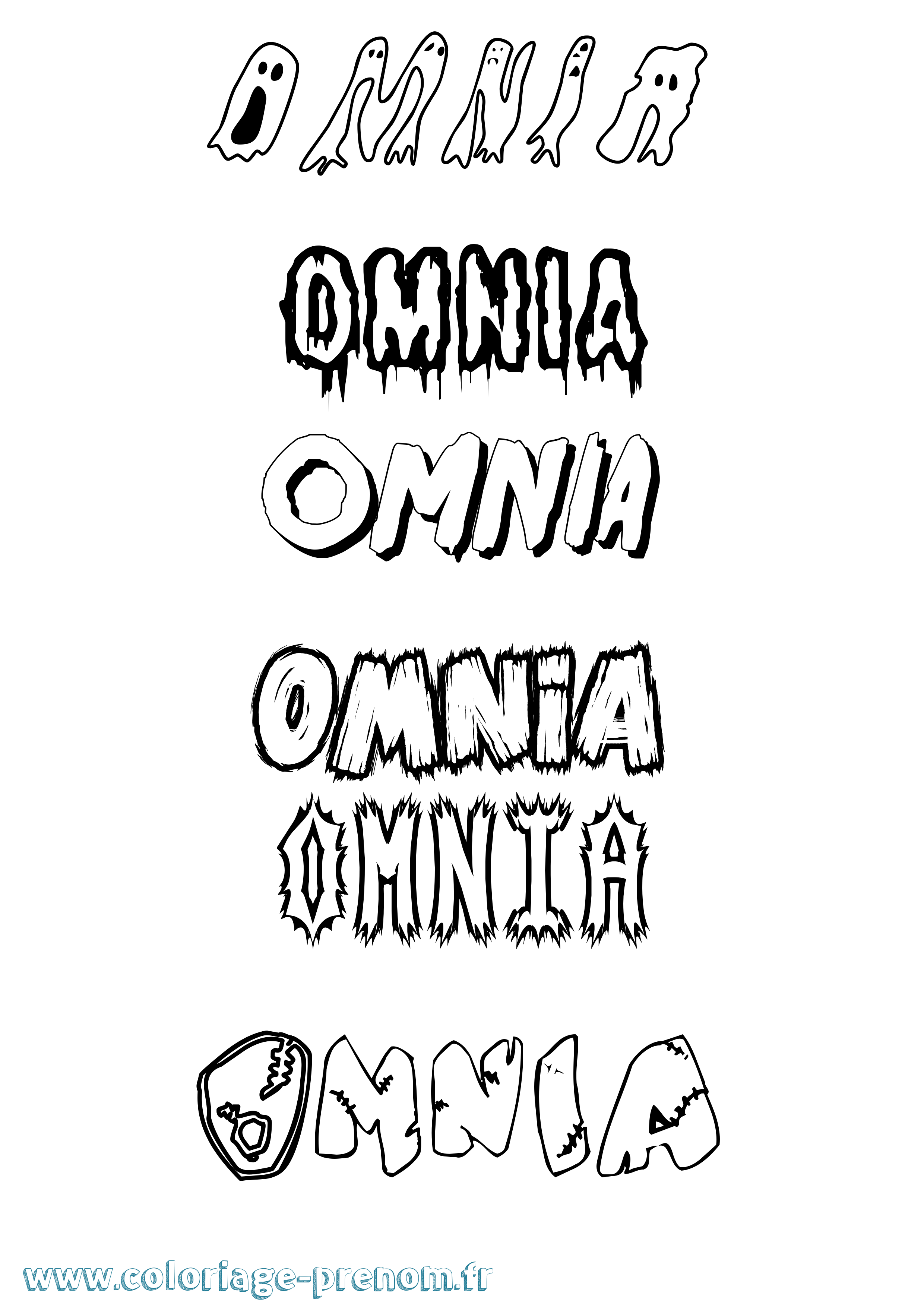 Coloriage Omnia Frisson Coloriage prénom Omnia Frisson