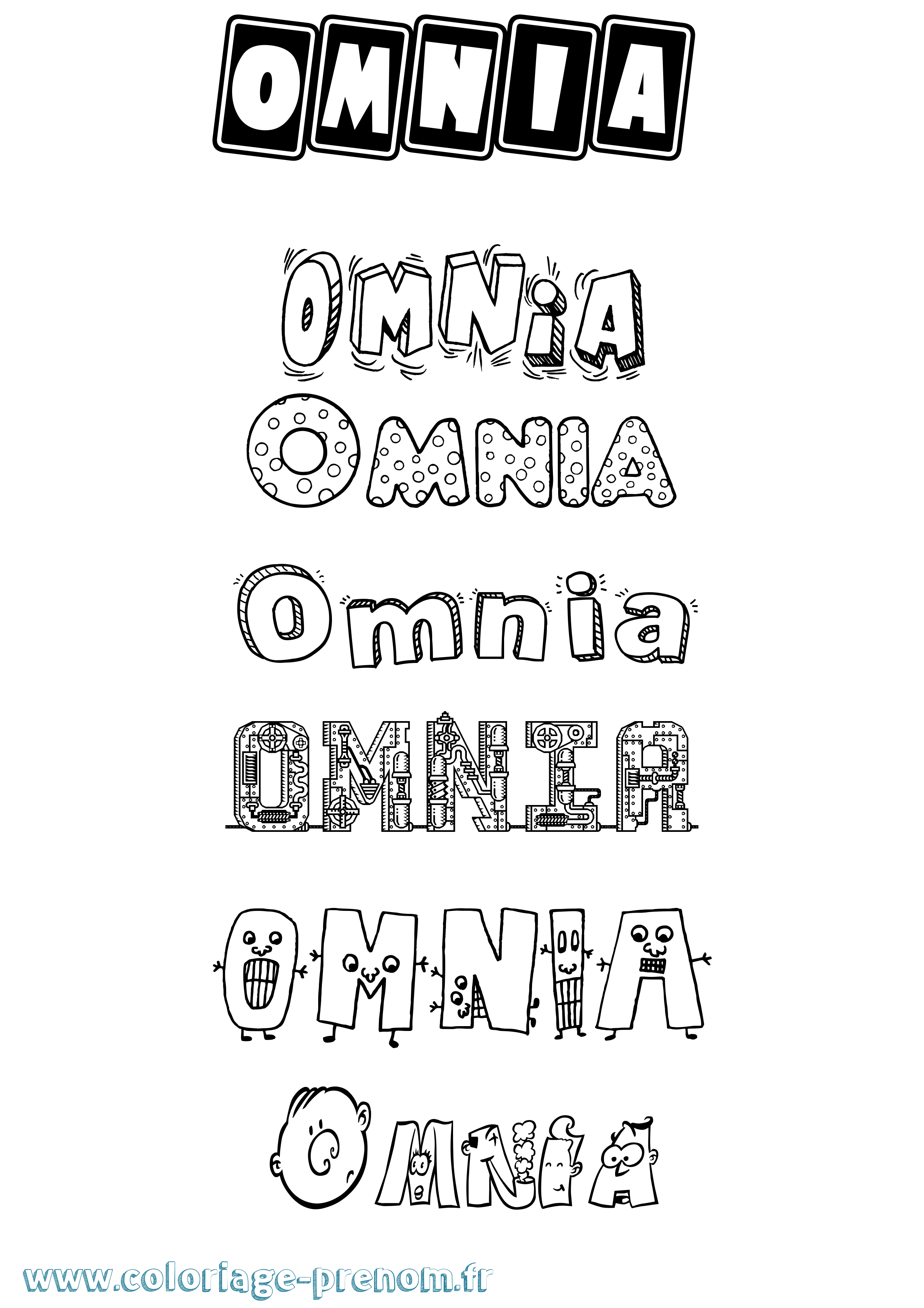 Coloriage Omnia Fun Coloriage prénom Omnia Fun
