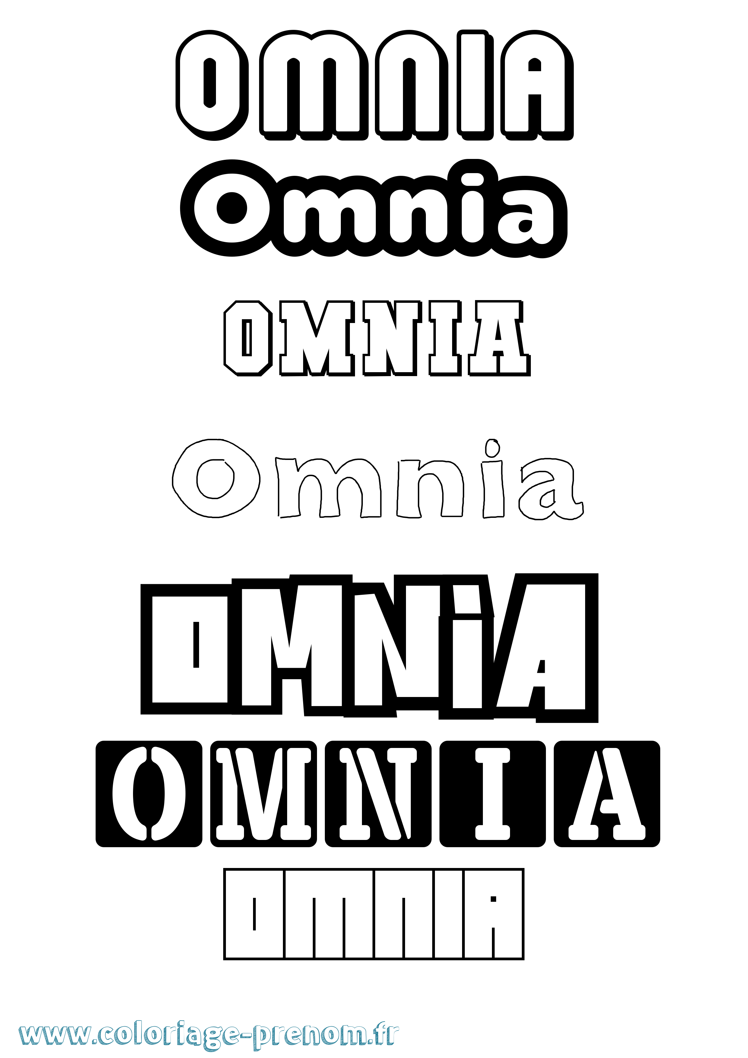 Coloriage Omnia Simple Coloriage prénom Omnia Simple