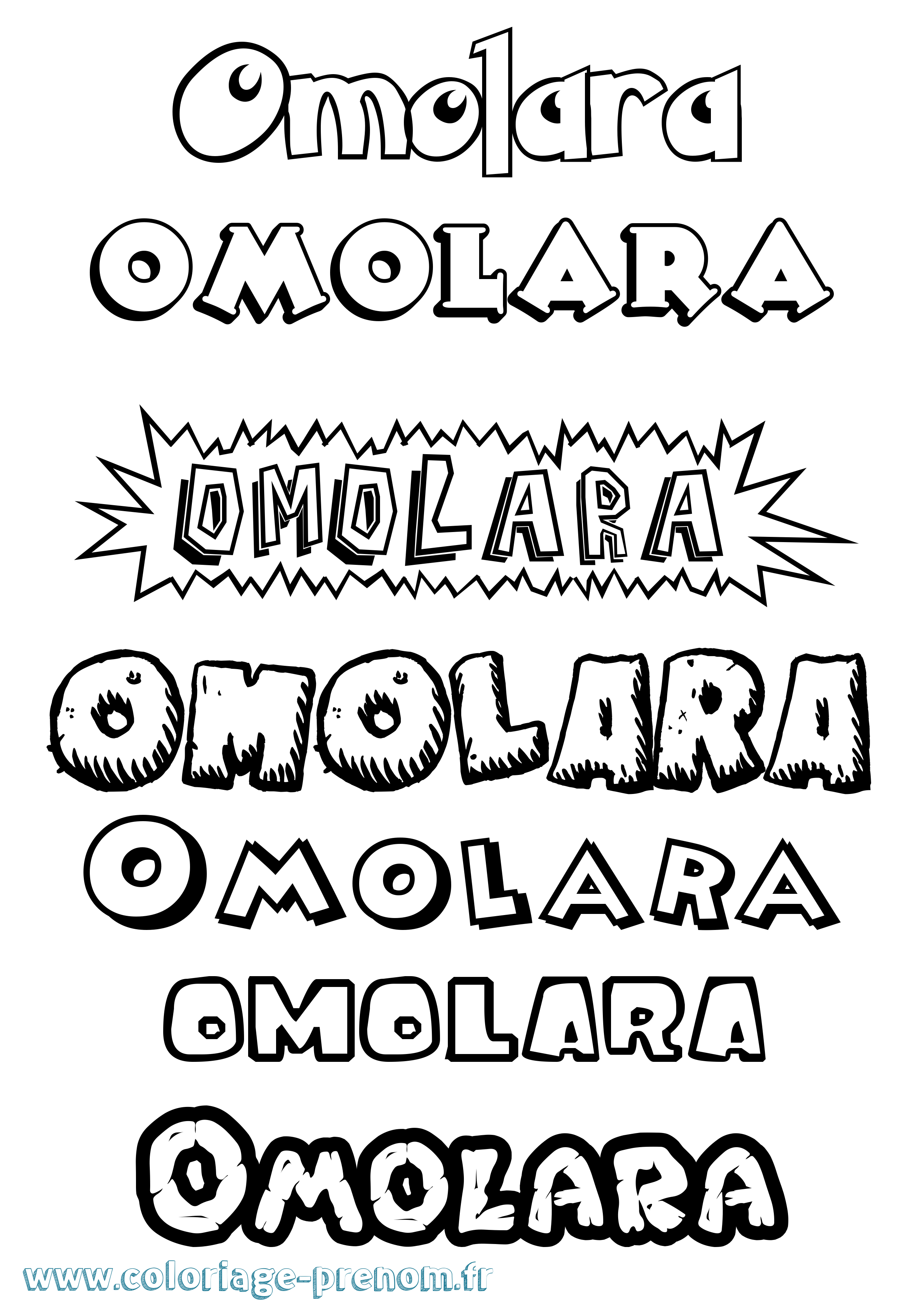 Coloriage Omolara Dessin Animé Coloriage prénom Omolara Dessin Animé