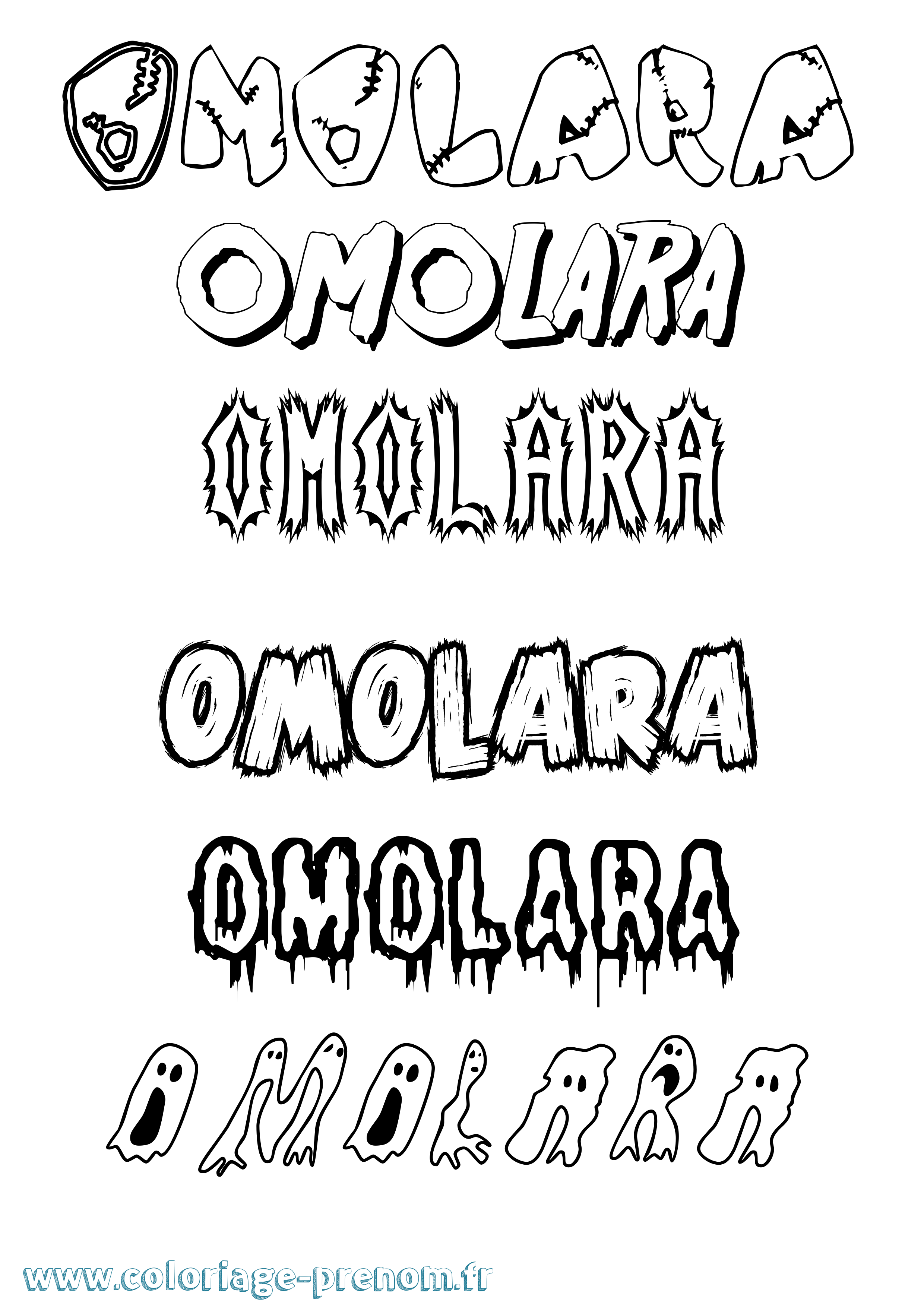 Coloriage Omolara Frisson Coloriage prénom Omolara Frisson