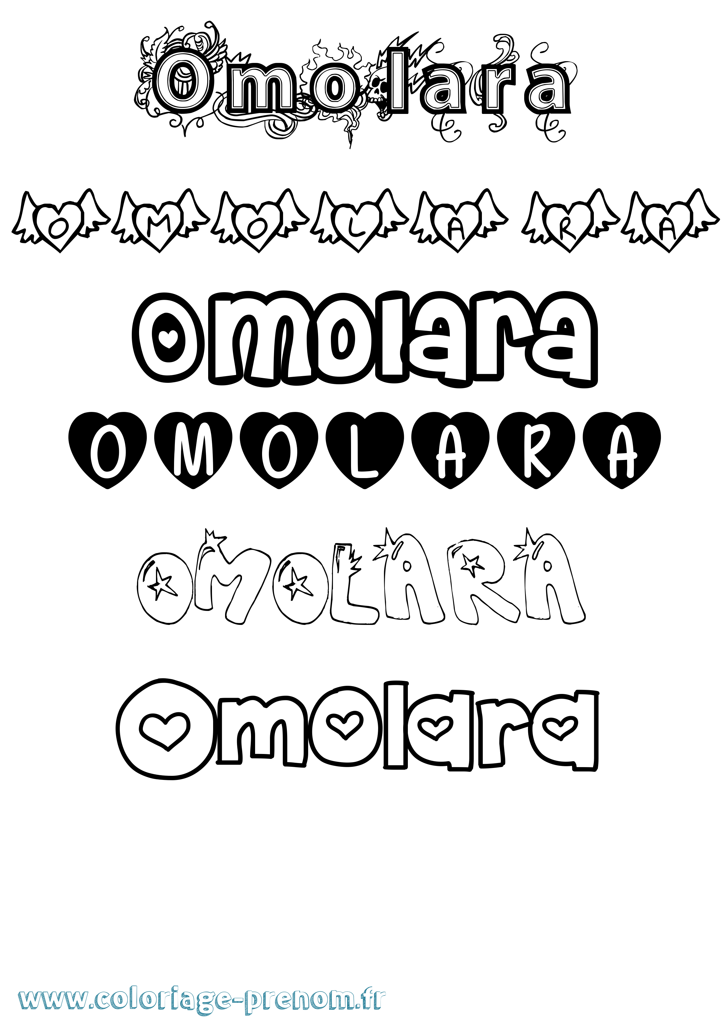 Coloriage Omolara Girly Coloriage prénom Omolara Girly