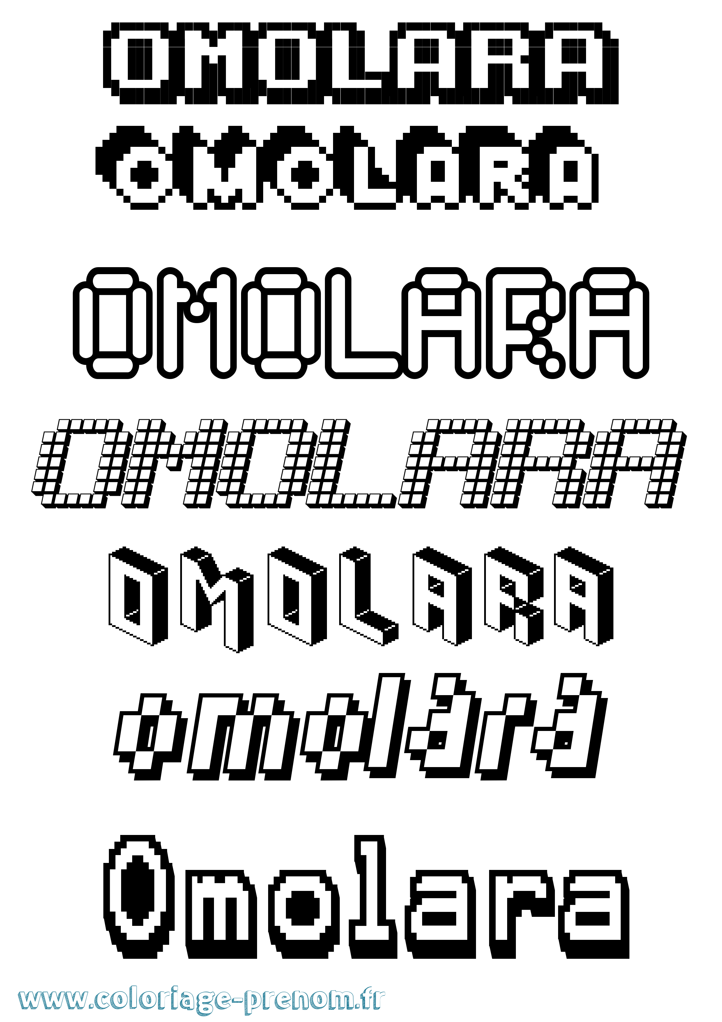 Coloriage Omolara Pixel Coloriage prénom Omolara Pixel