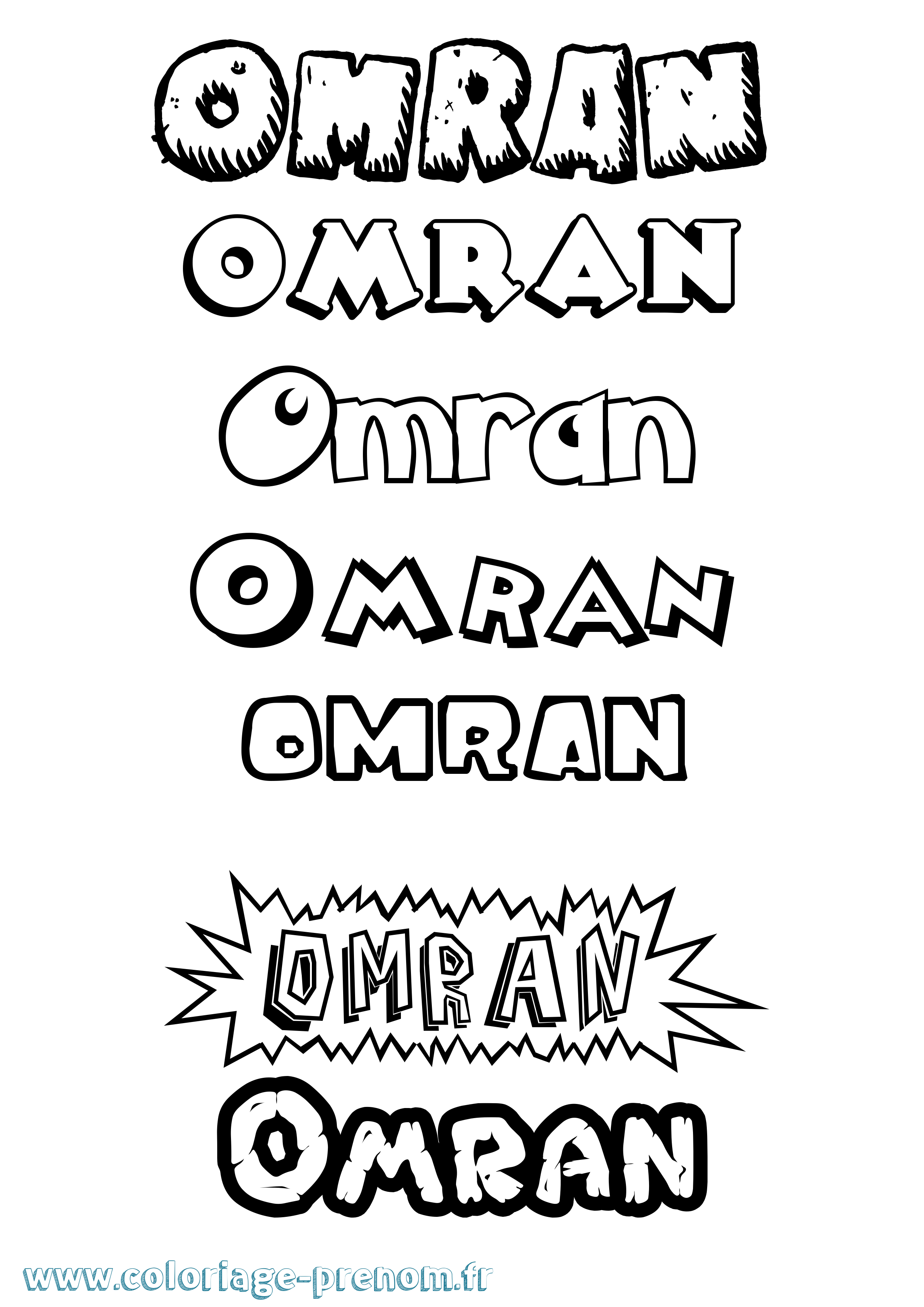 Coloriage Omran Dessin Animé Coloriage prénom Omran Dessin Animé