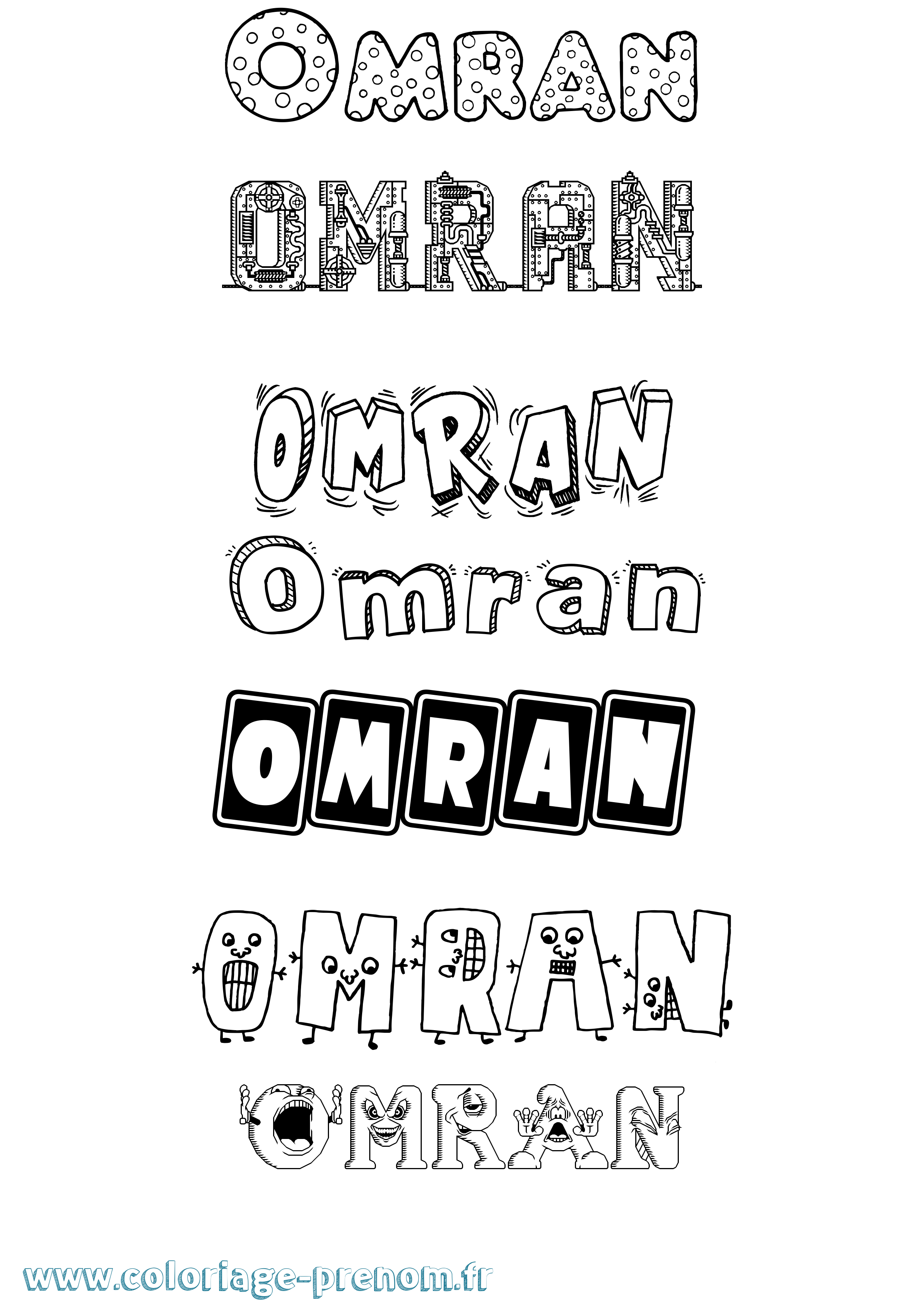 Coloriage Omran Fun Coloriage prénom Omran Fun