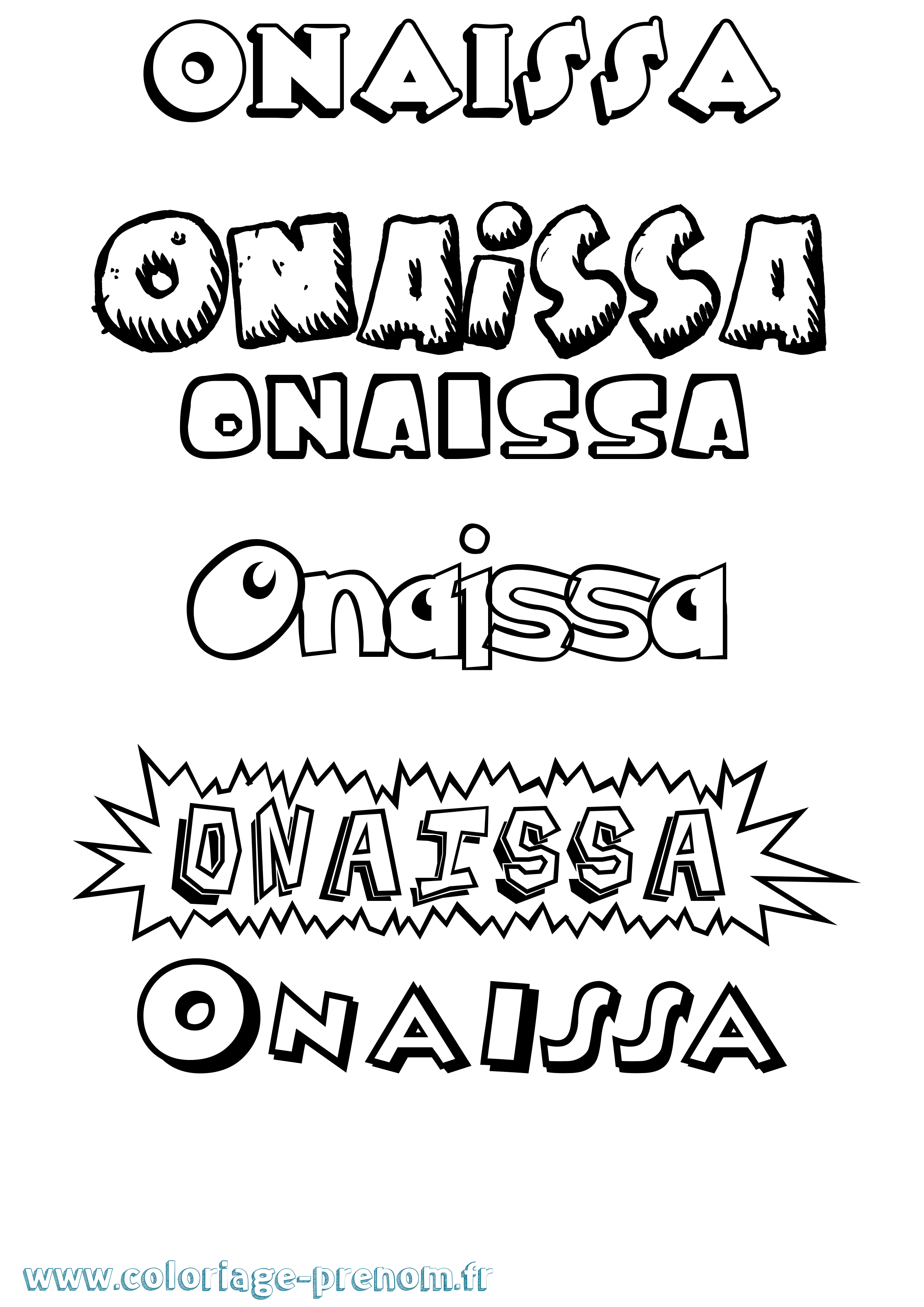 Coloriage Onaissa Dessin Animé Coloriage prénom Onaissa Dessin Animé