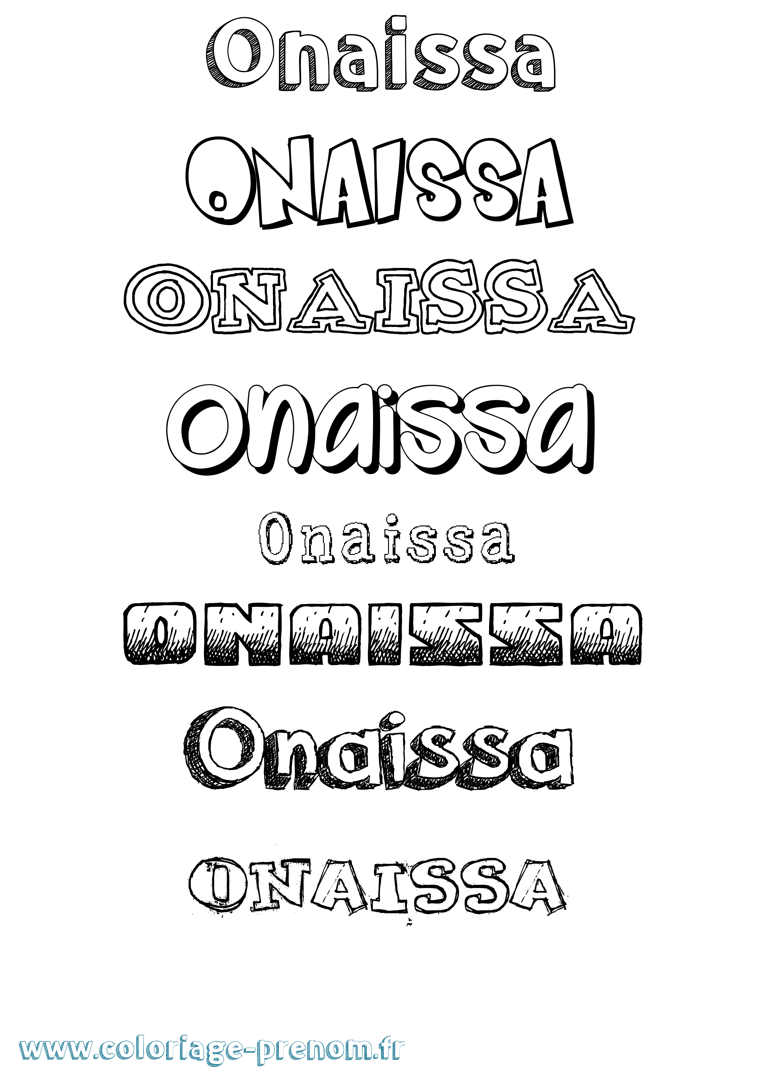Coloriage Onaissa Dessiné Coloriage prénom Onaissa Dessiné