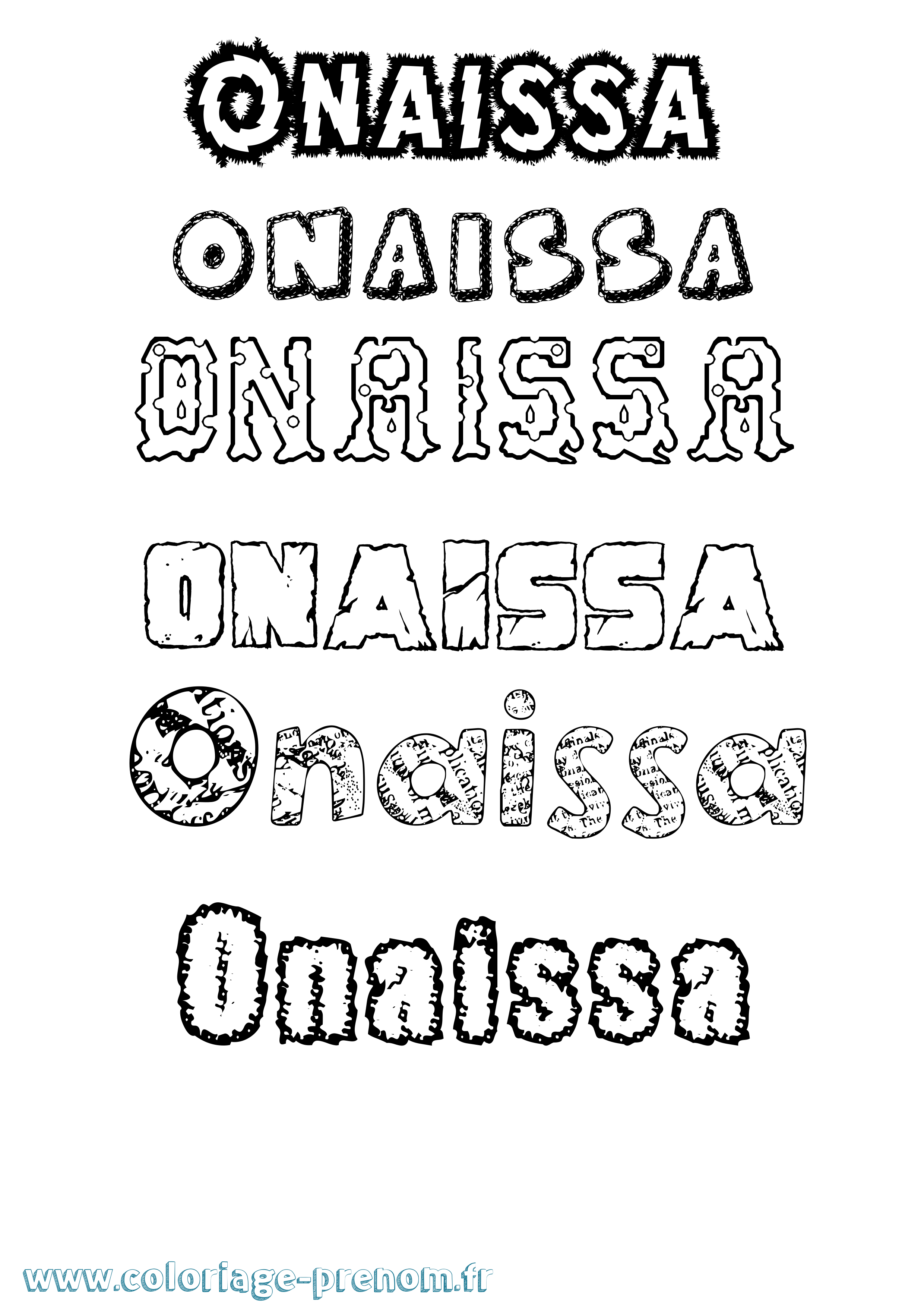 Coloriage Onaissa Destructuré Coloriage prénom Onaissa Destructuré