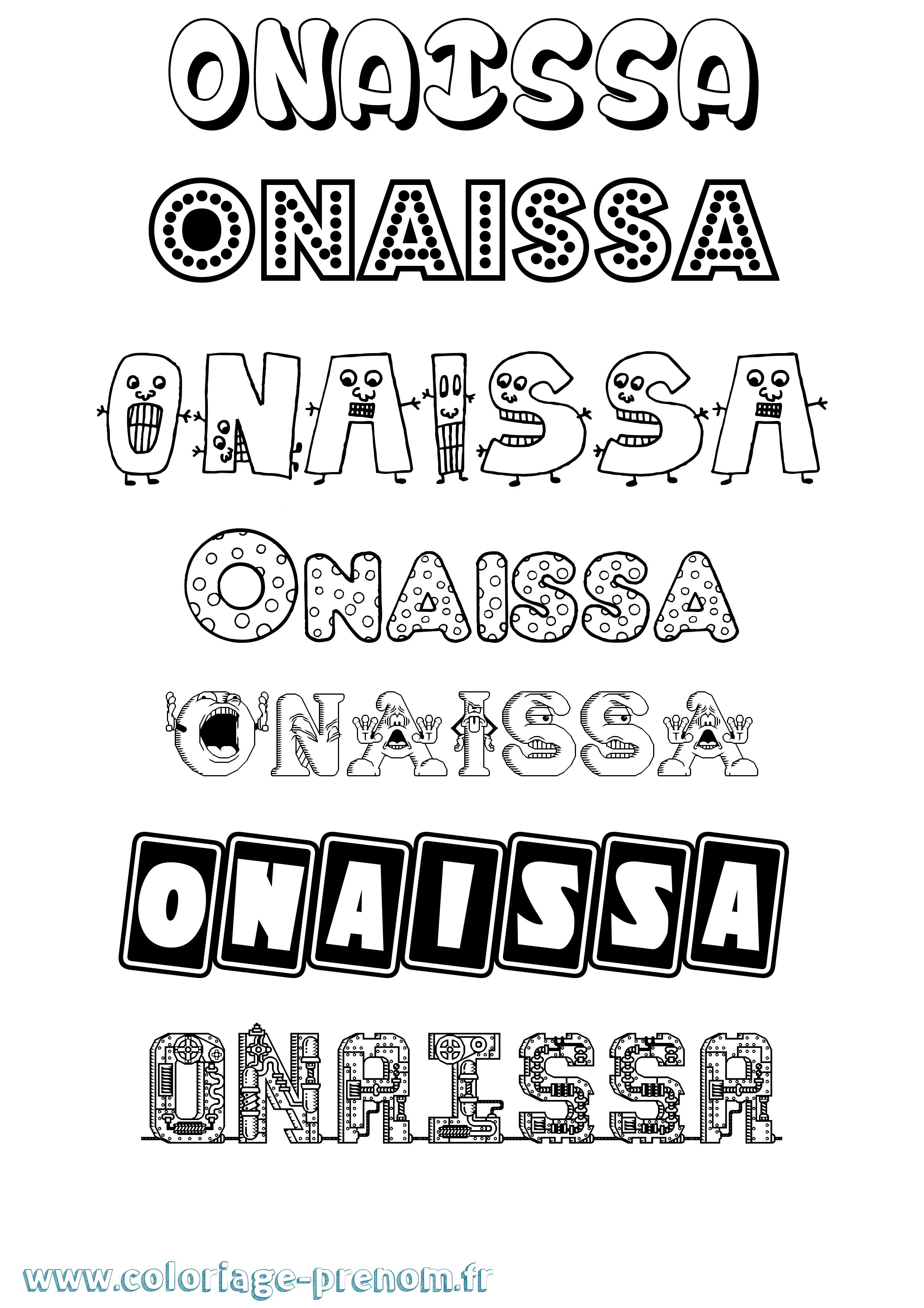 Coloriage Onaissa Fun Coloriage prénom Onaissa Fun