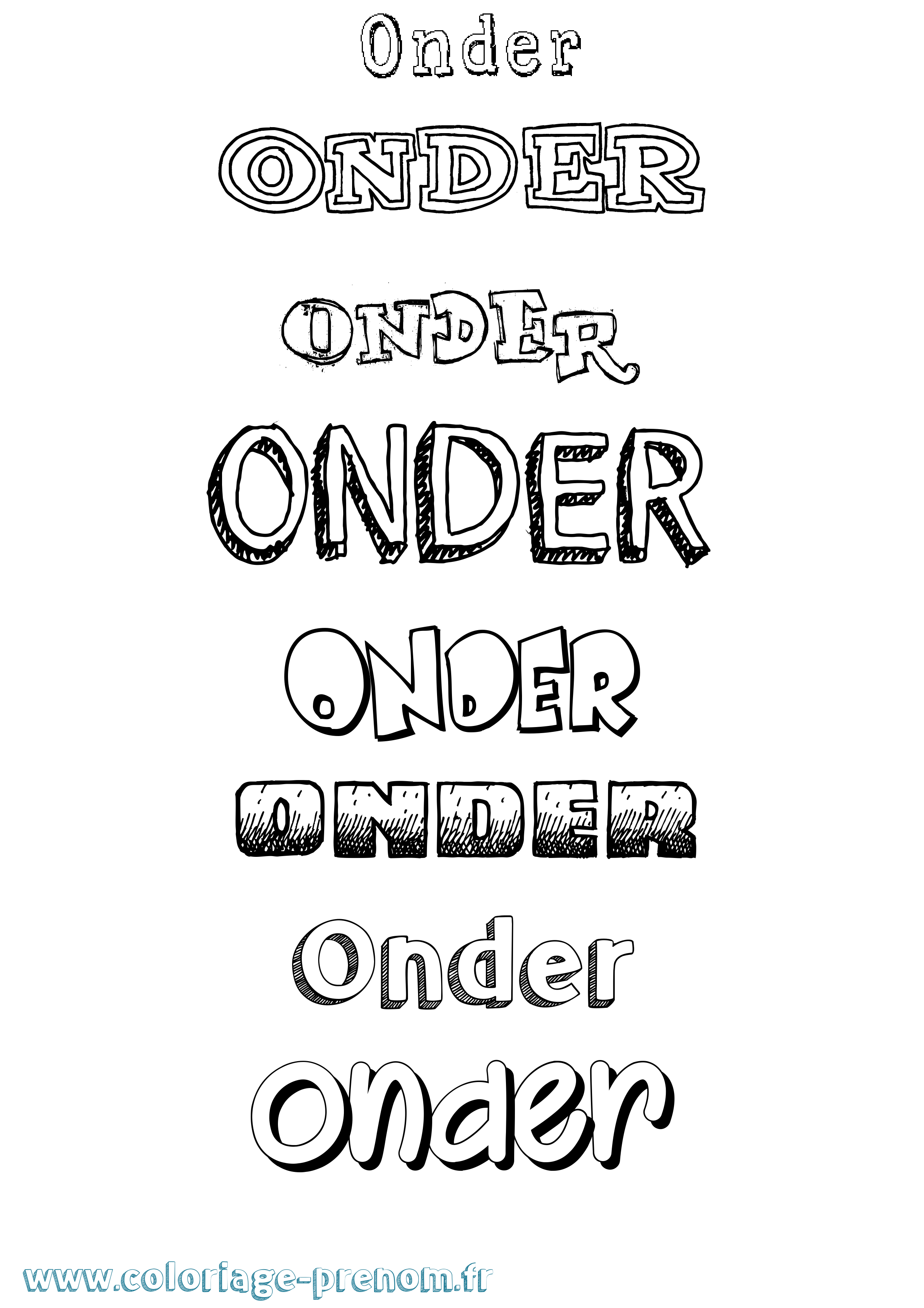 Coloriage Onder Dessiné Coloriage prénom Onder Dessiné