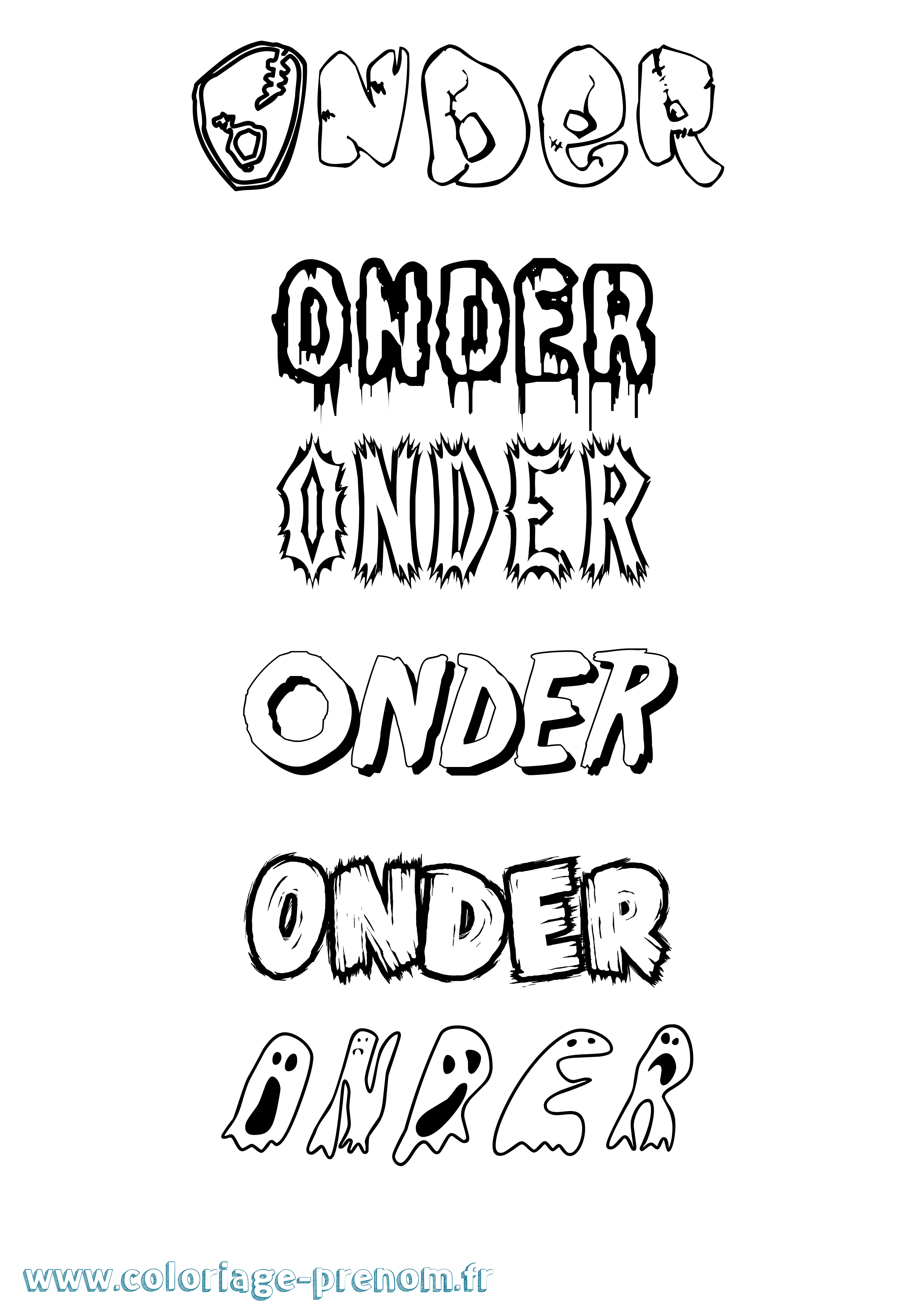 Coloriage Onder Frisson Coloriage prénom Onder Frisson