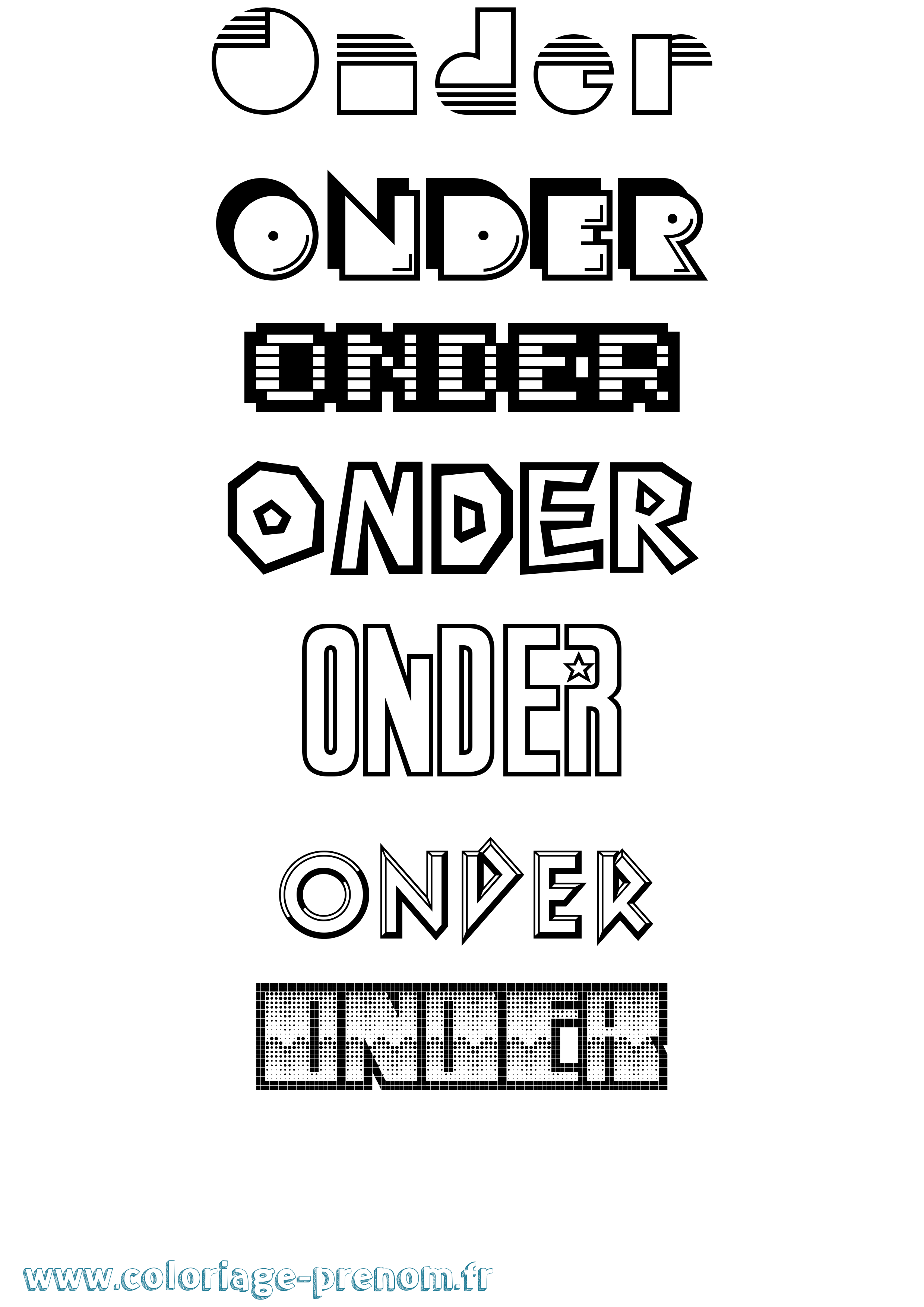 Coloriage Onder Jeux Vidéos Coloriage prénom Onder Jeux Vidéos