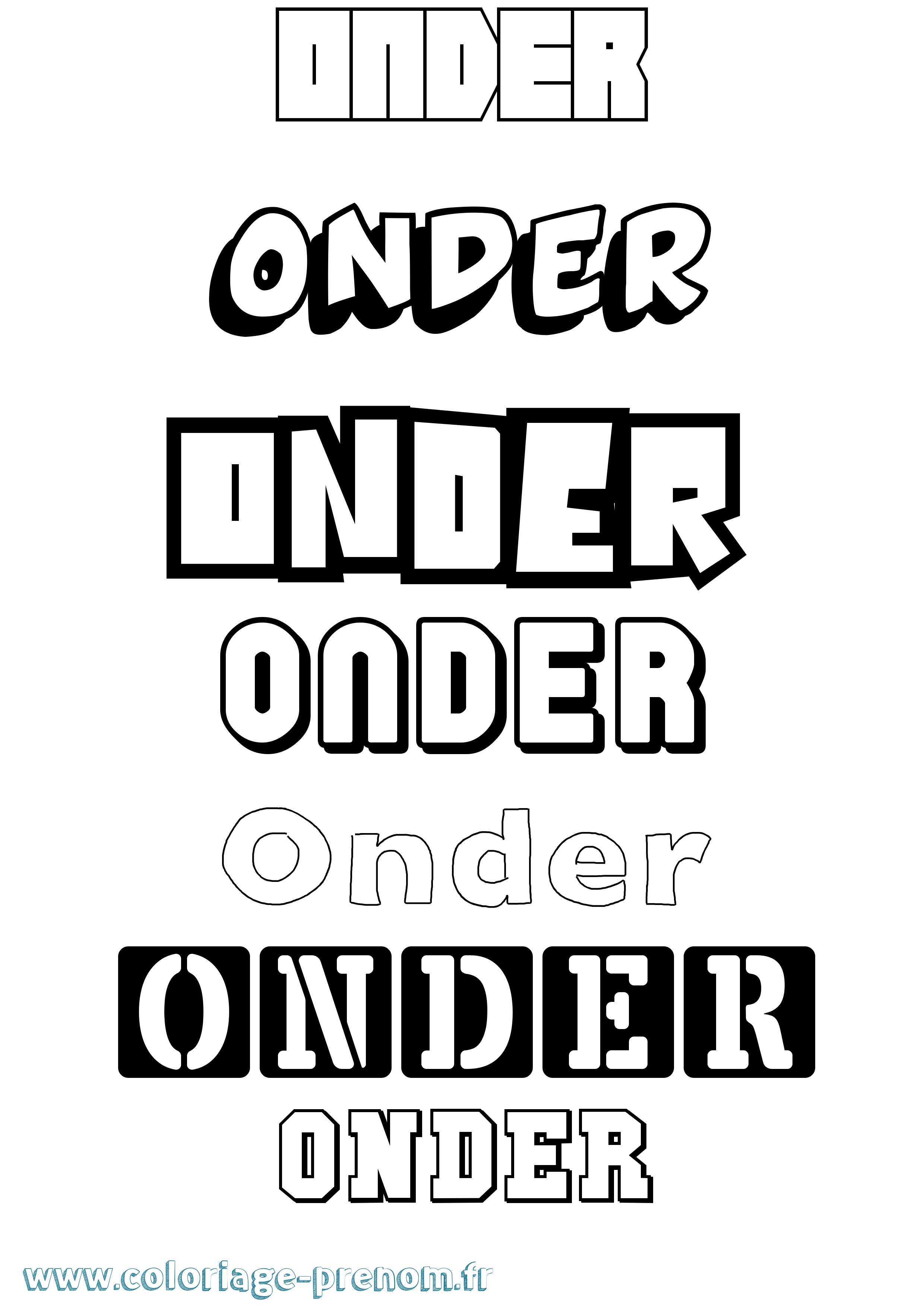 Coloriage Onder Simple Coloriage prénom Onder Simple