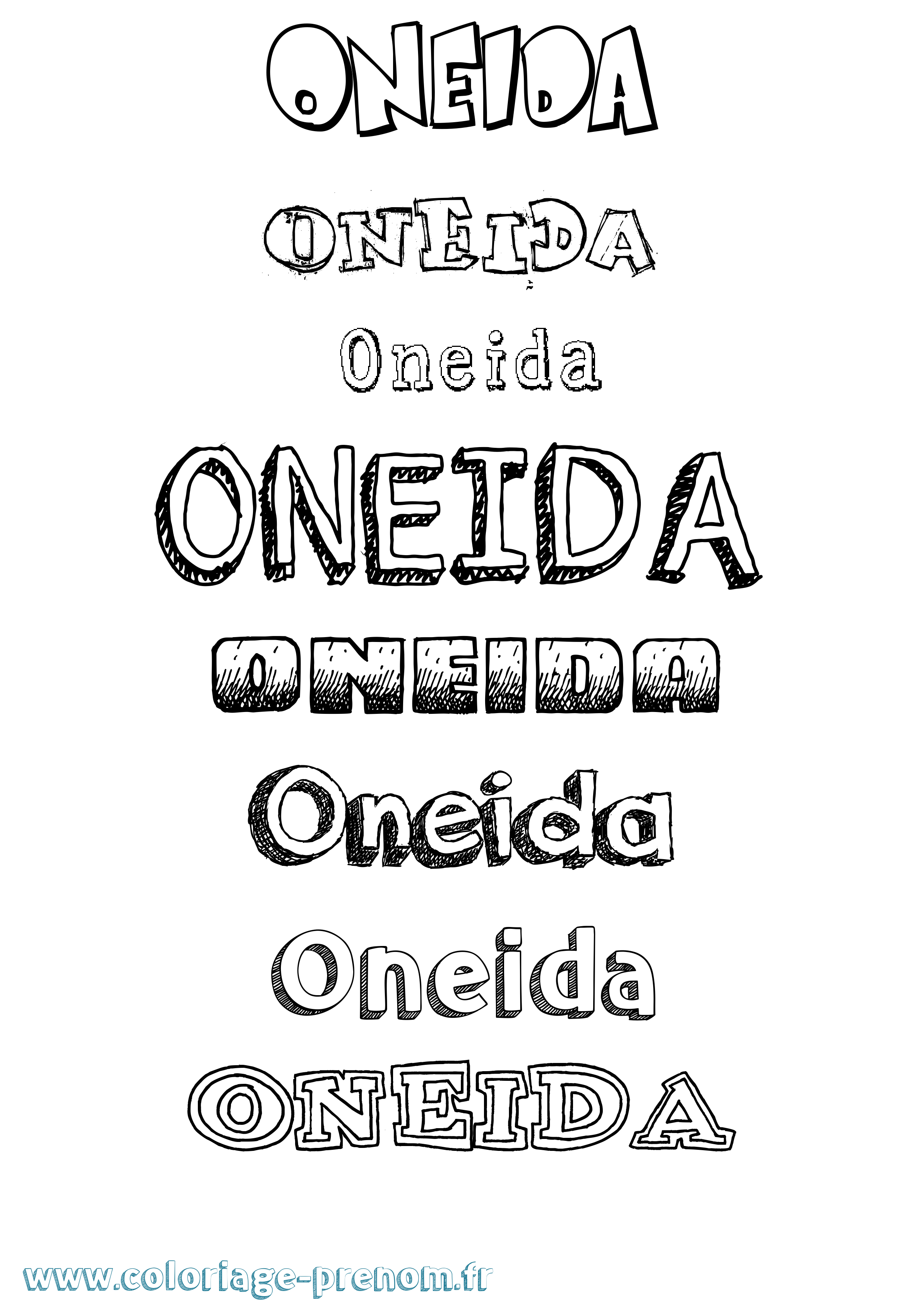 Coloriage Oneida Dessiné Coloriage prénom Oneida Dessiné