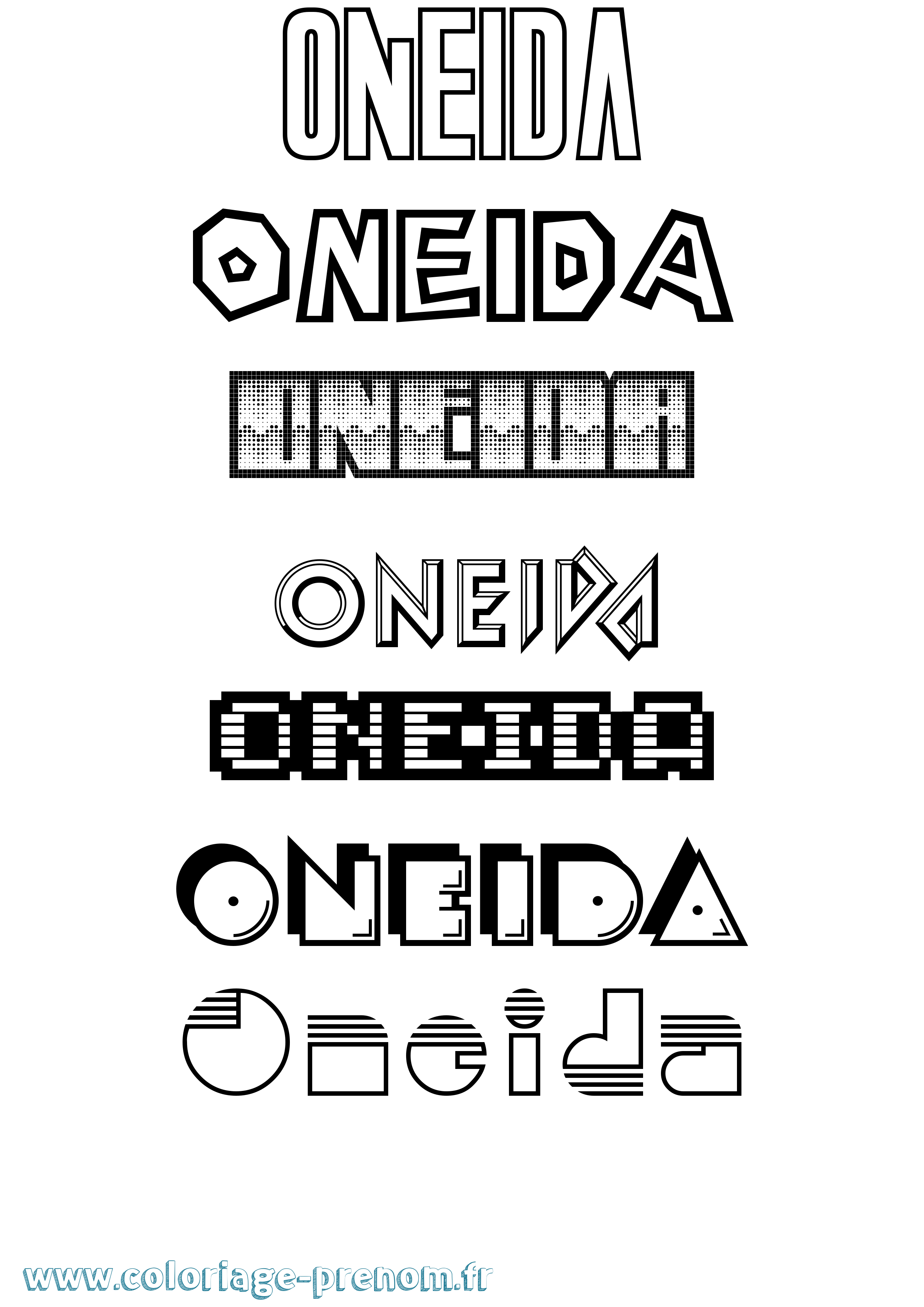 Coloriage Oneida Jeux Vidéos Coloriage prénom Oneida Jeux Vidéos