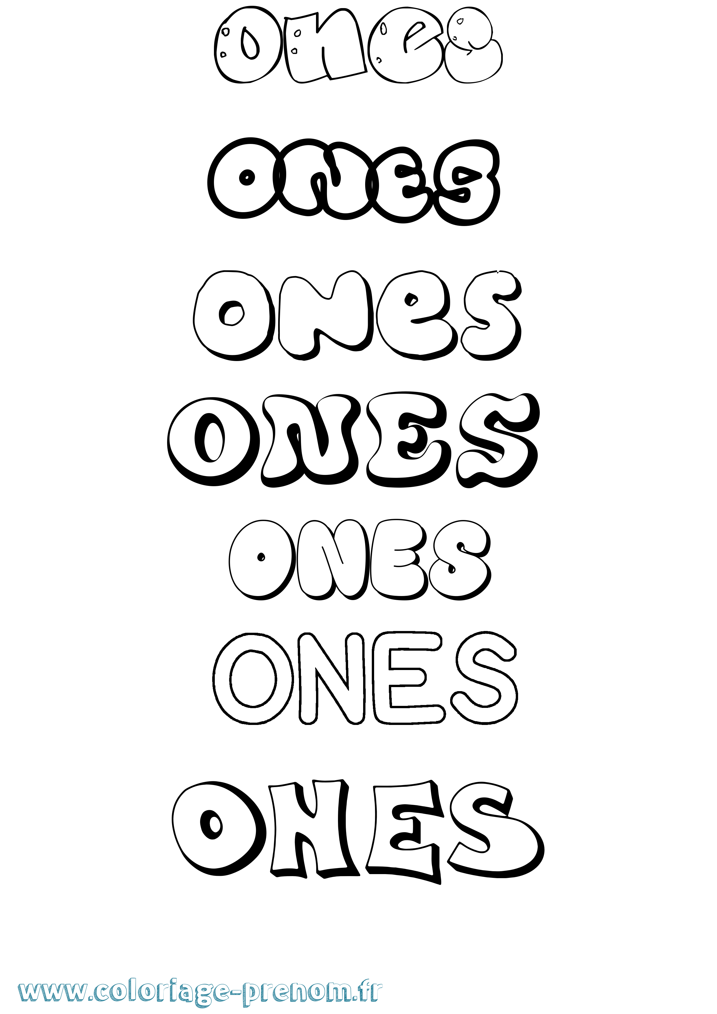 Coloriage Ones Bubble Coloriage prénom Ones Bubble