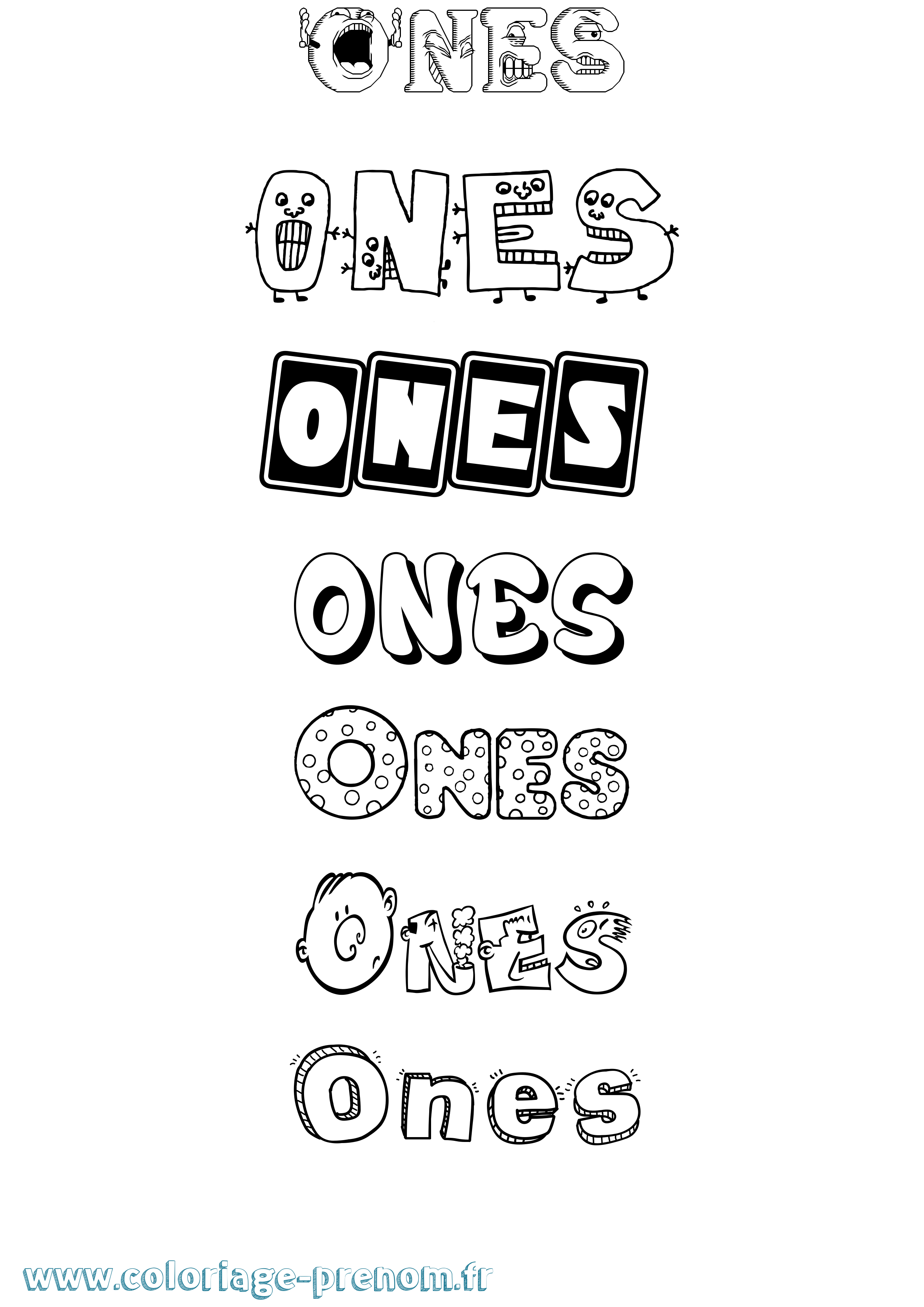 Coloriage Ones Fun Coloriage prénom Ones Fun